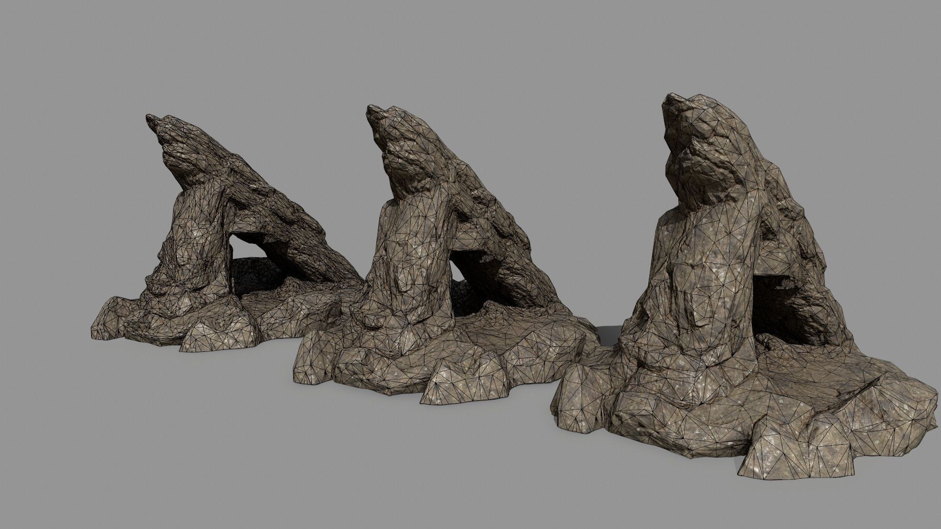 desert rocks  Low-poly 3D model_15