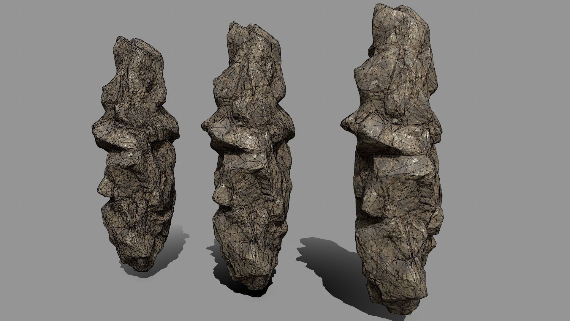 desert rocks  Low-poly 3D model_26