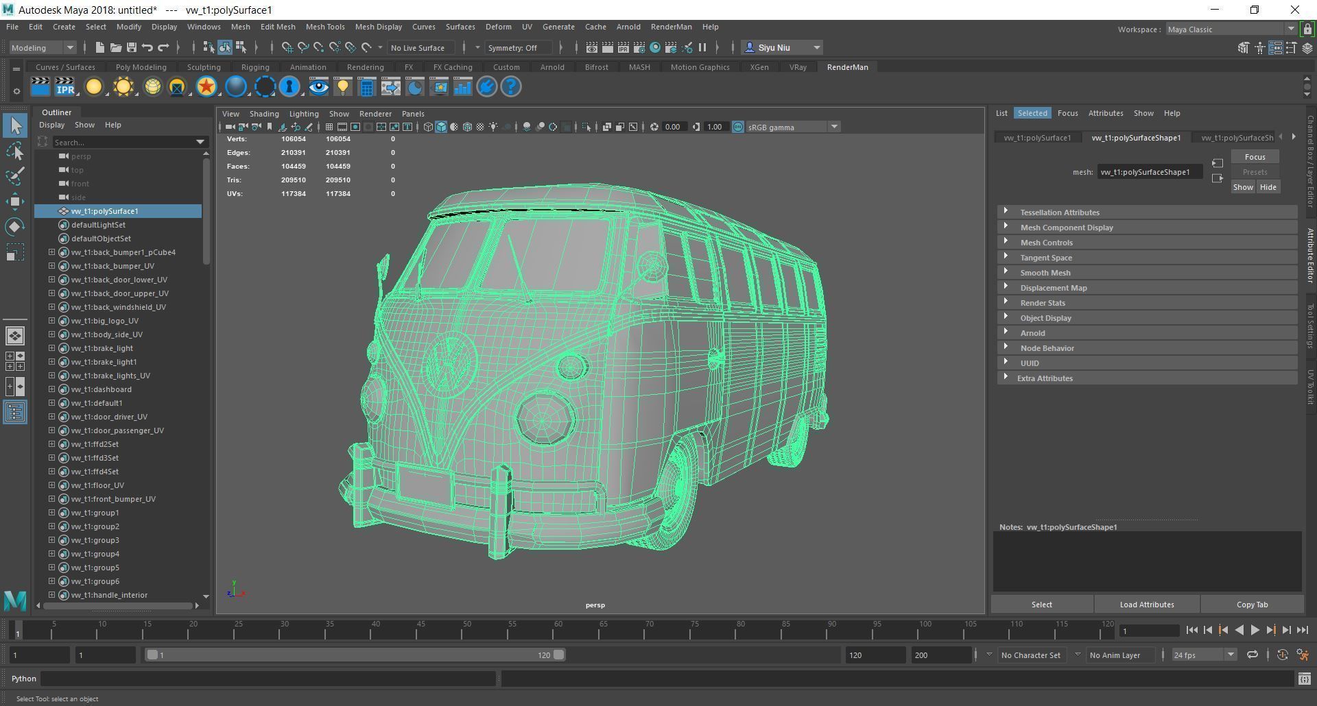 Volkswagen Type 1 Van 3D model_4