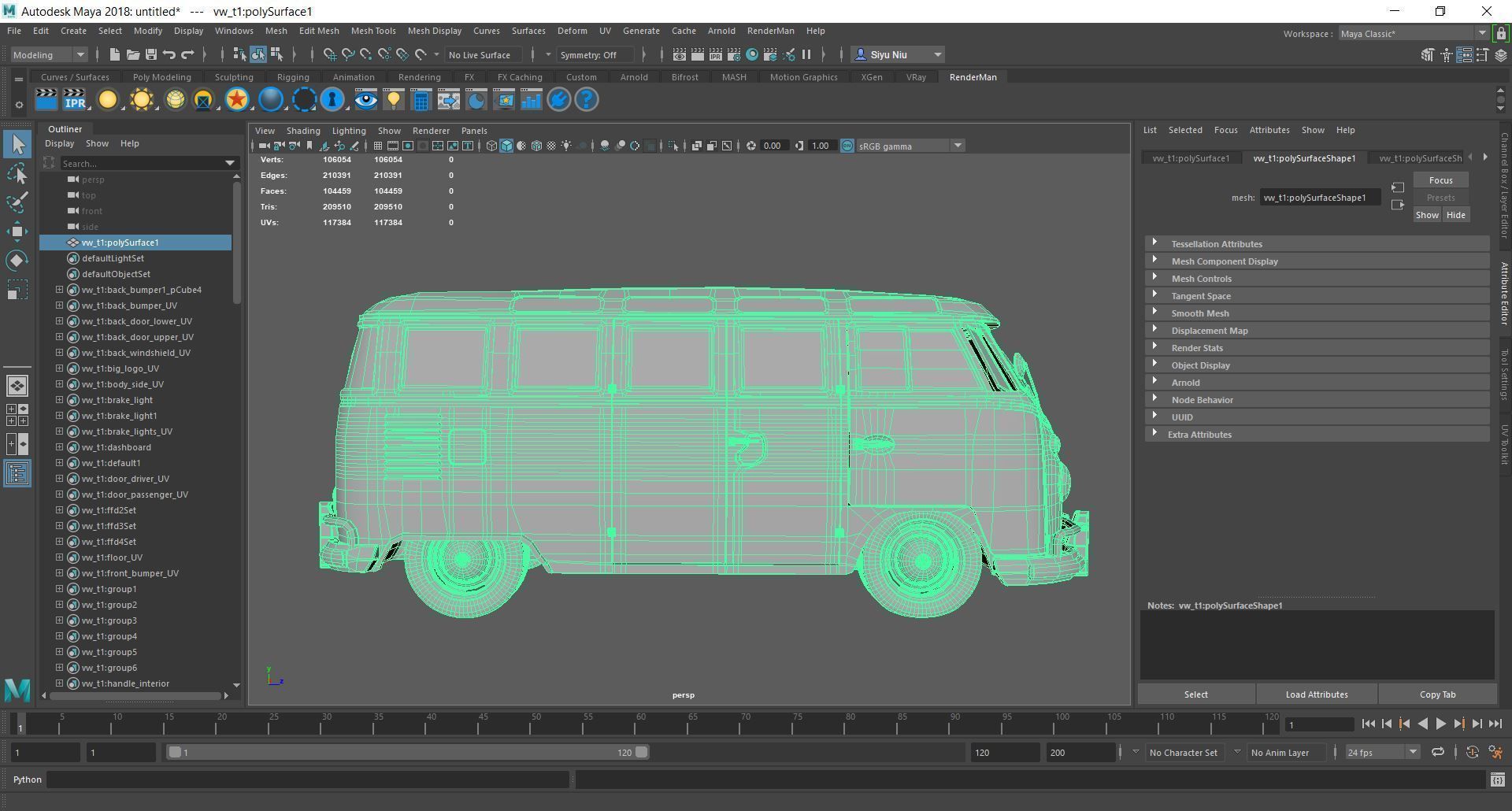 Volkswagen Type 1 Van 3D model_7