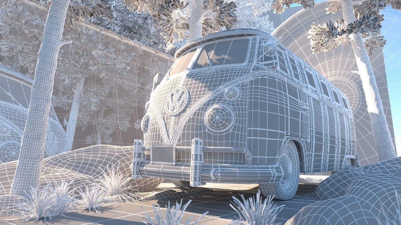 Volkswagen Type 1 Van 3D model_1