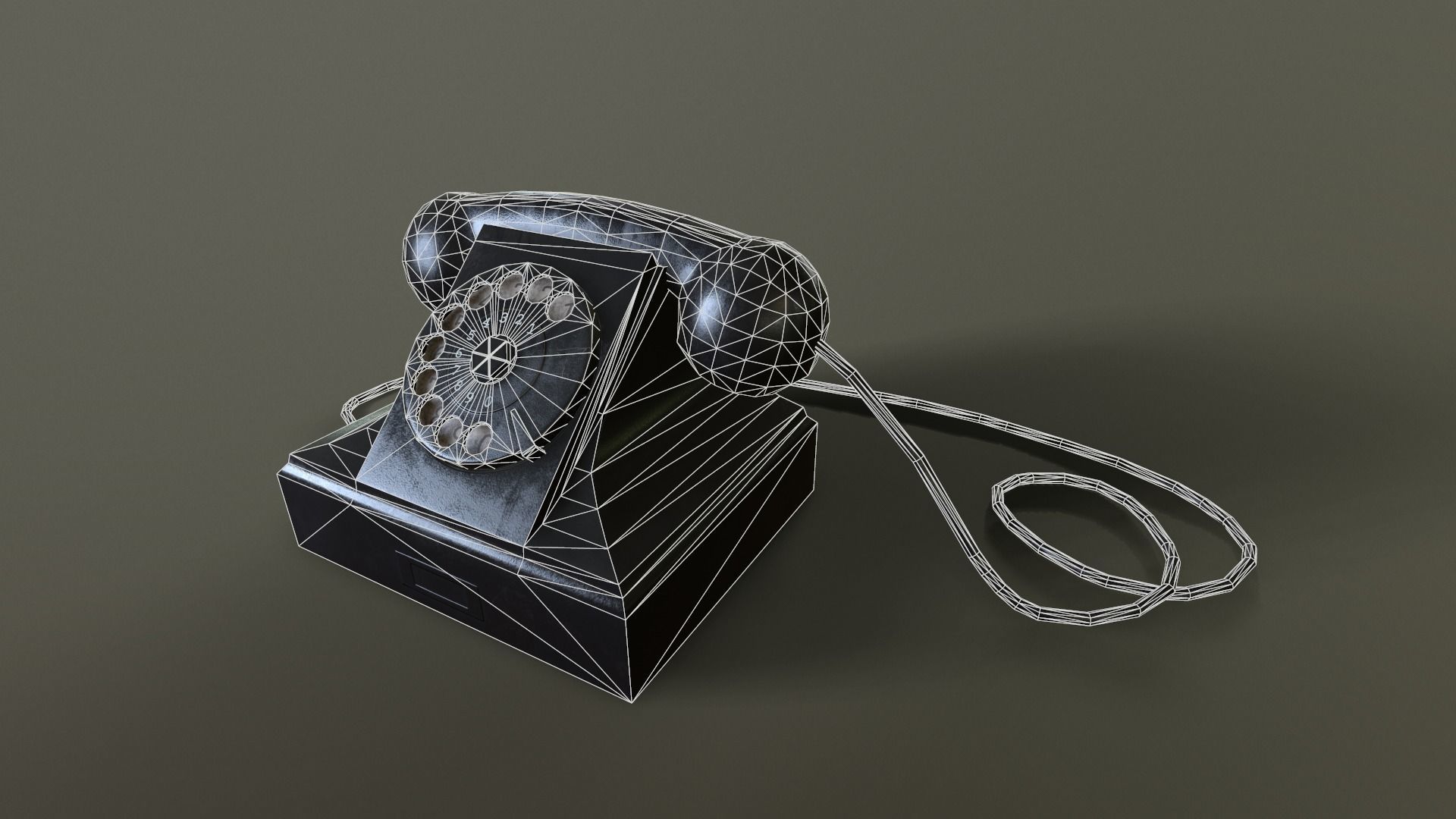 Old Phone Low-poly 3D model_10