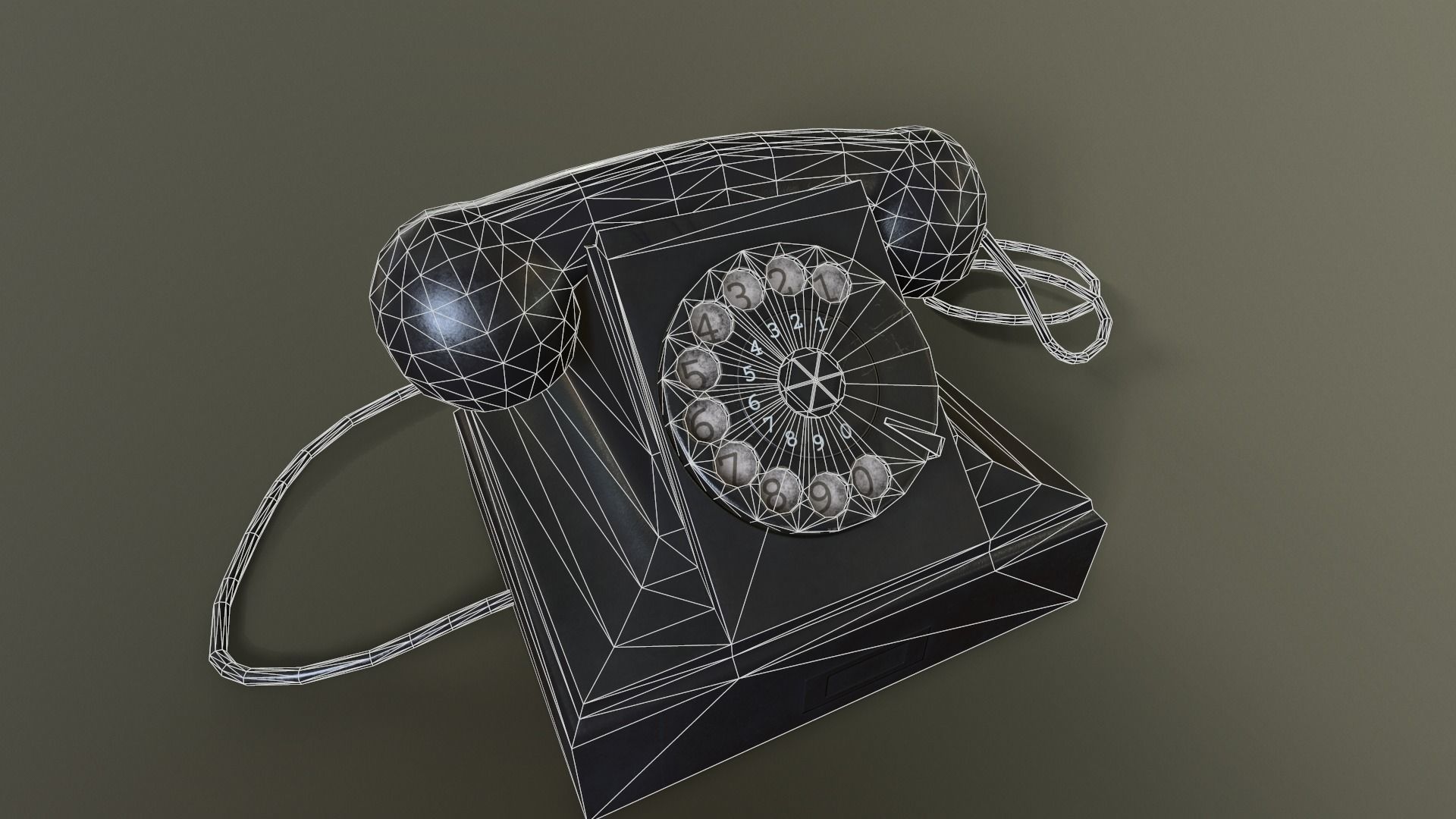Old Phone Low-poly 3D model_11