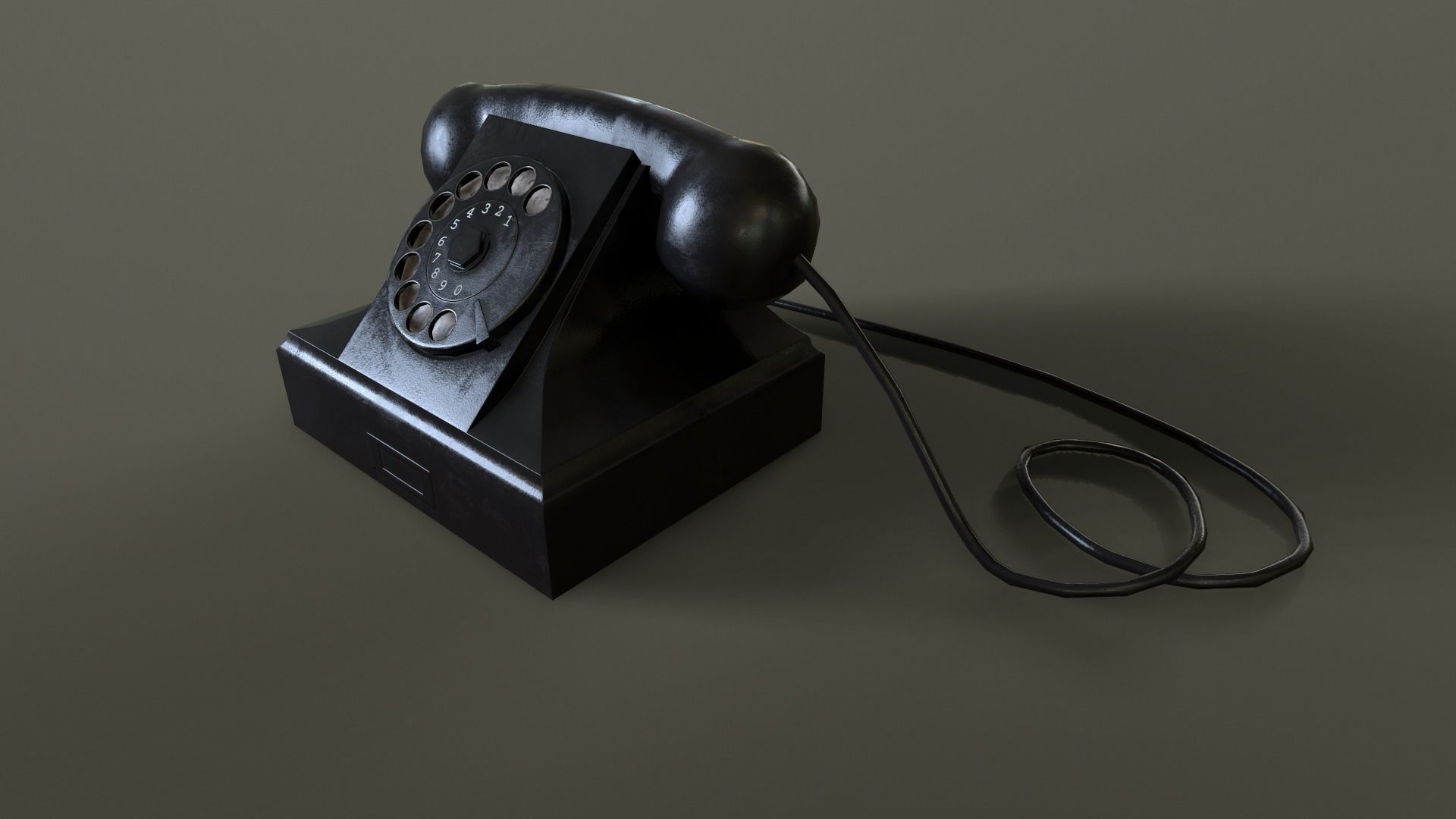 Old Phone Low-poly 3D model_9