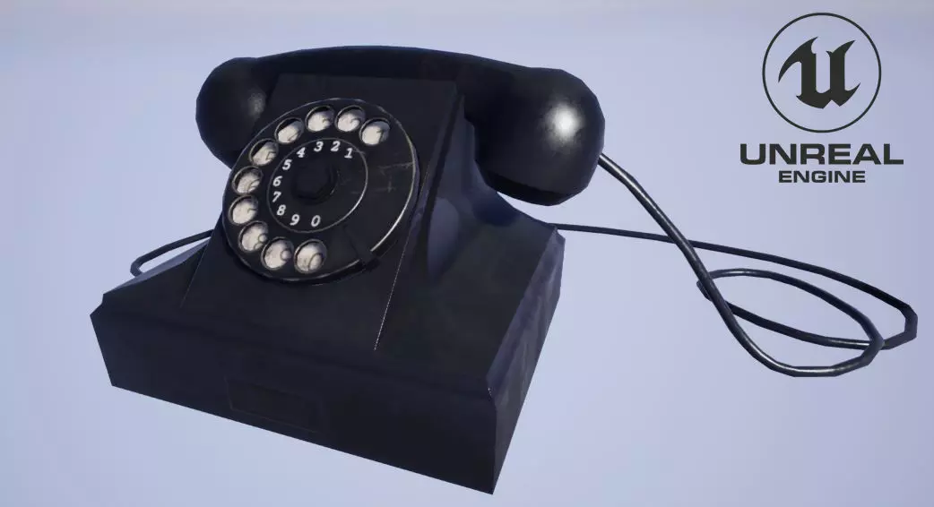 Old Phone Low-poly 3D model_0