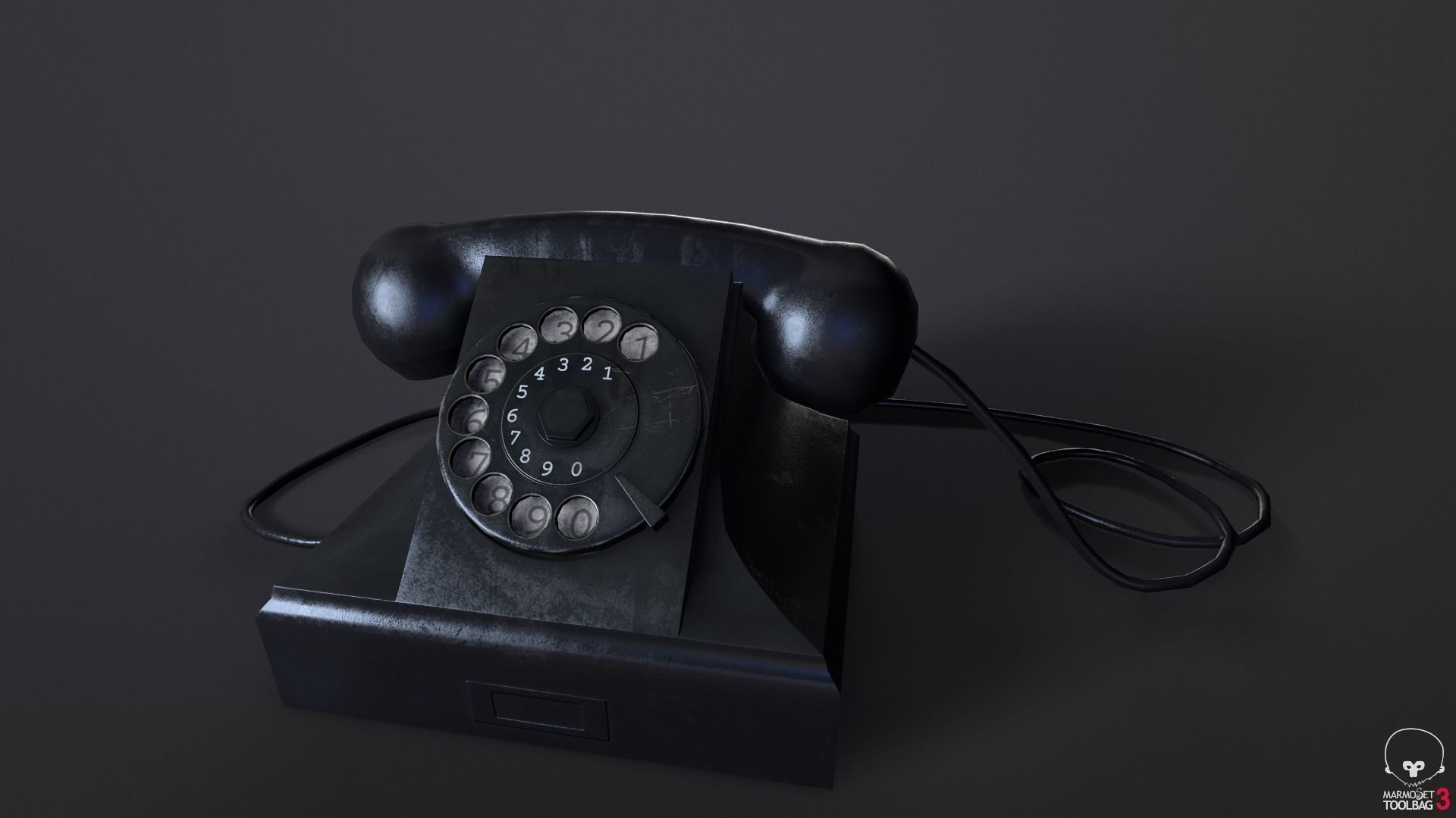 Old Phone Low-poly 3D model_2