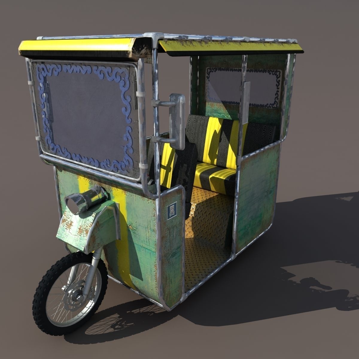 Old rickshaw 3D model_12