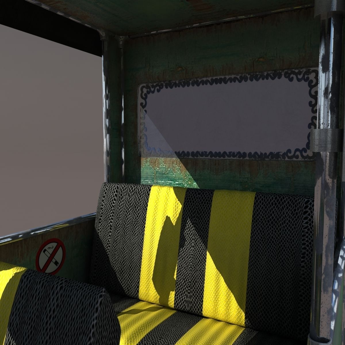 Old rickshaw 3D model_6
