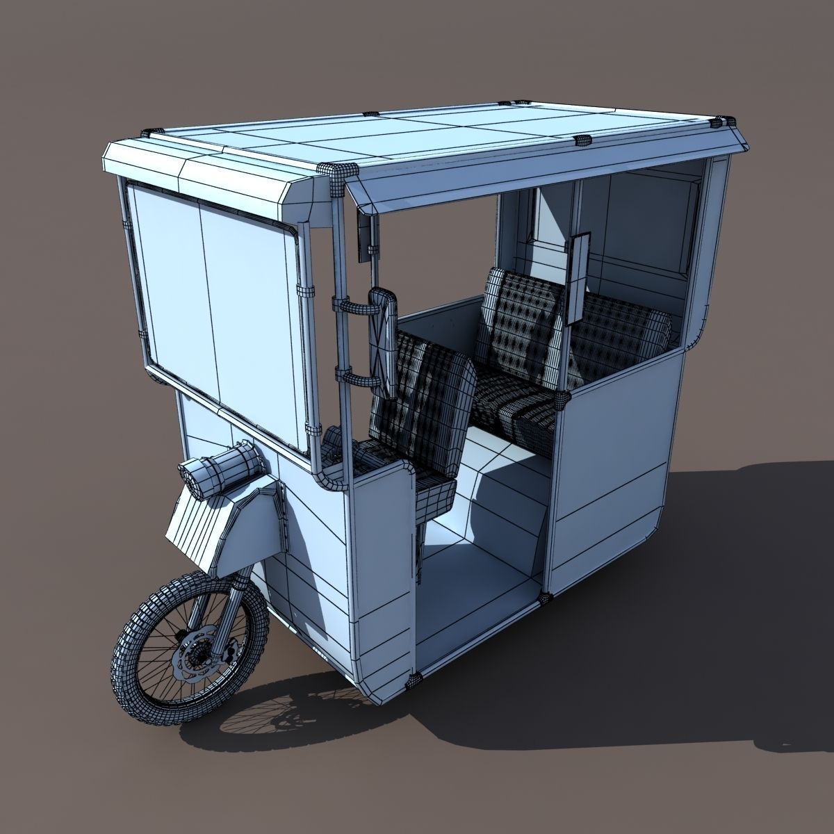 Old rickshaw 3D model_4