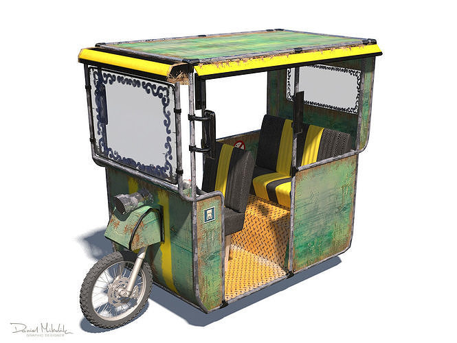 Old rickshaw 3D model