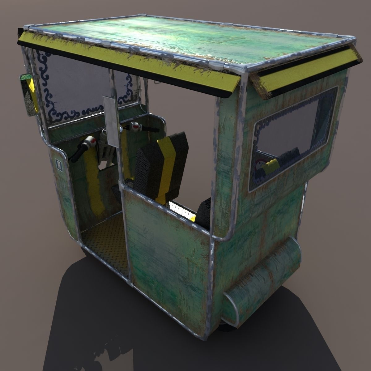 Old rickshaw 3D model_11