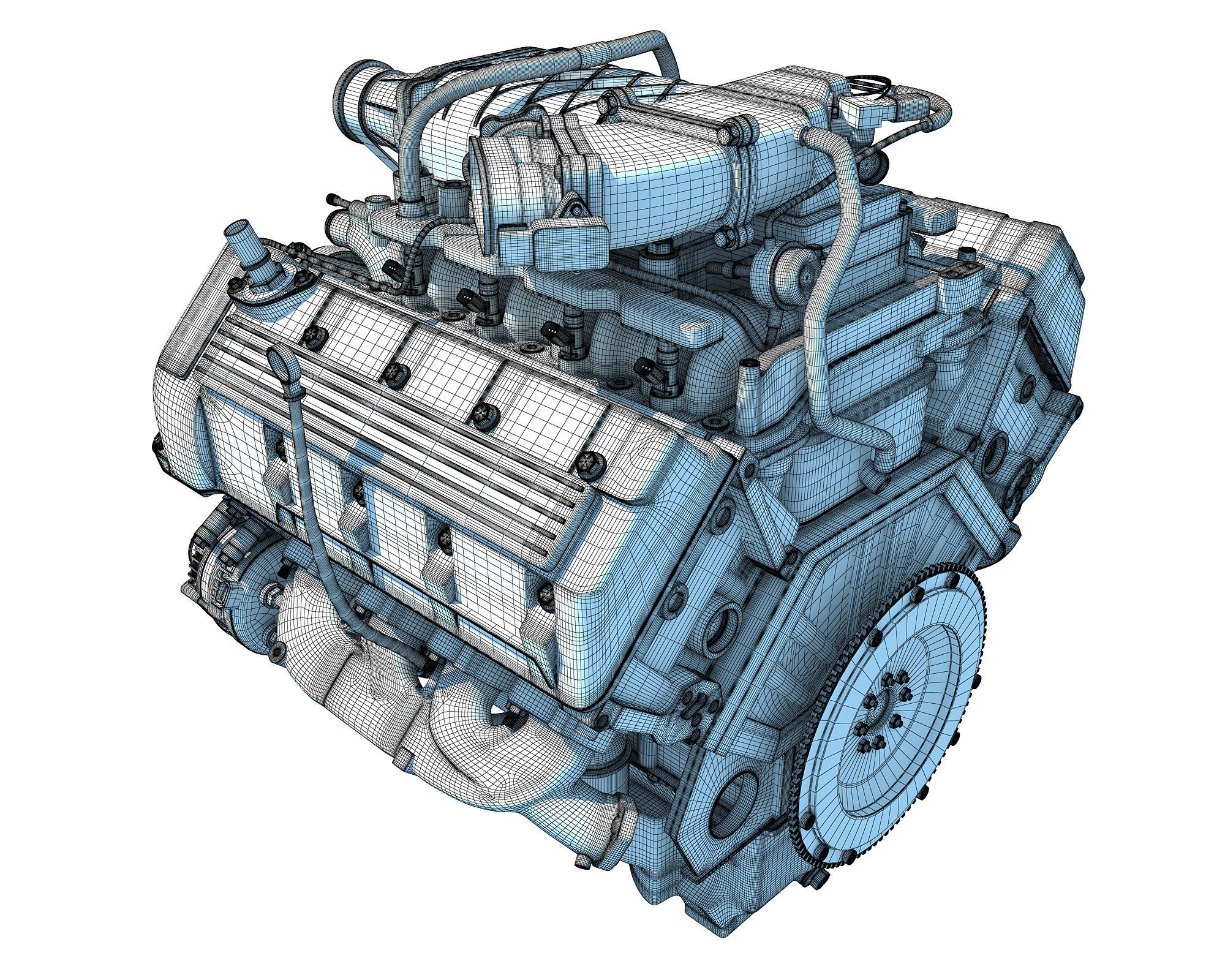V8 Engine 3D model_14
