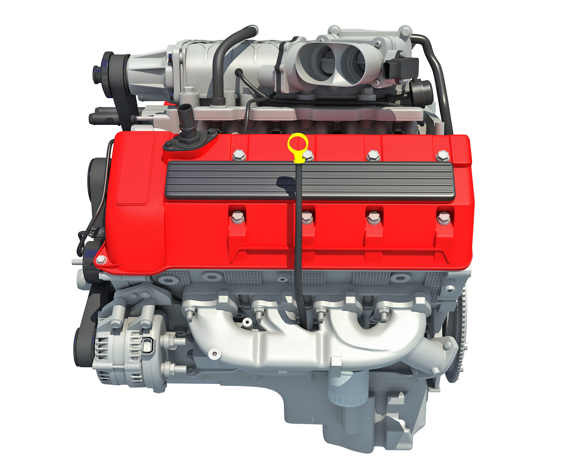 V8 Engine 3D model_4