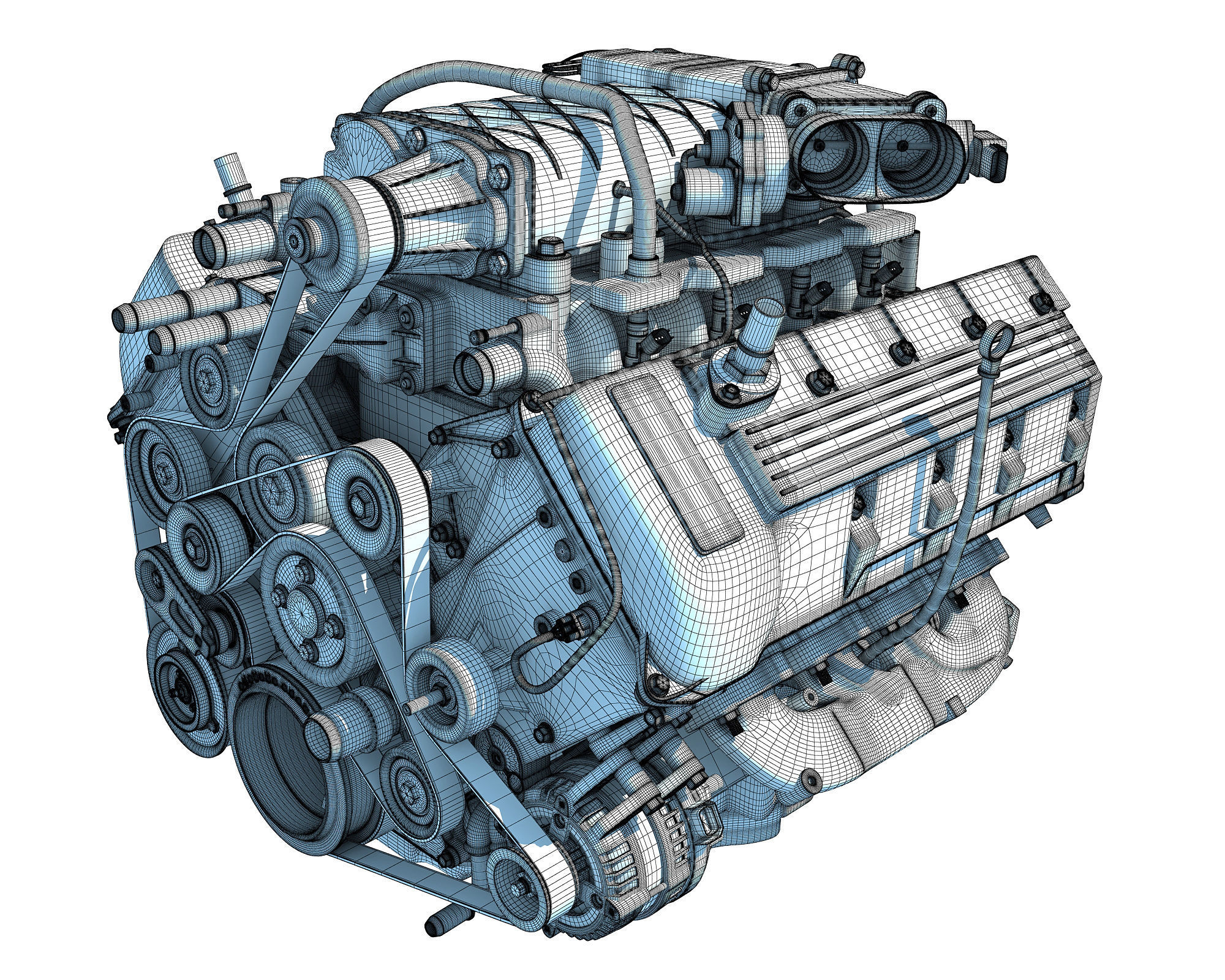 V8 Engine 3D model_12