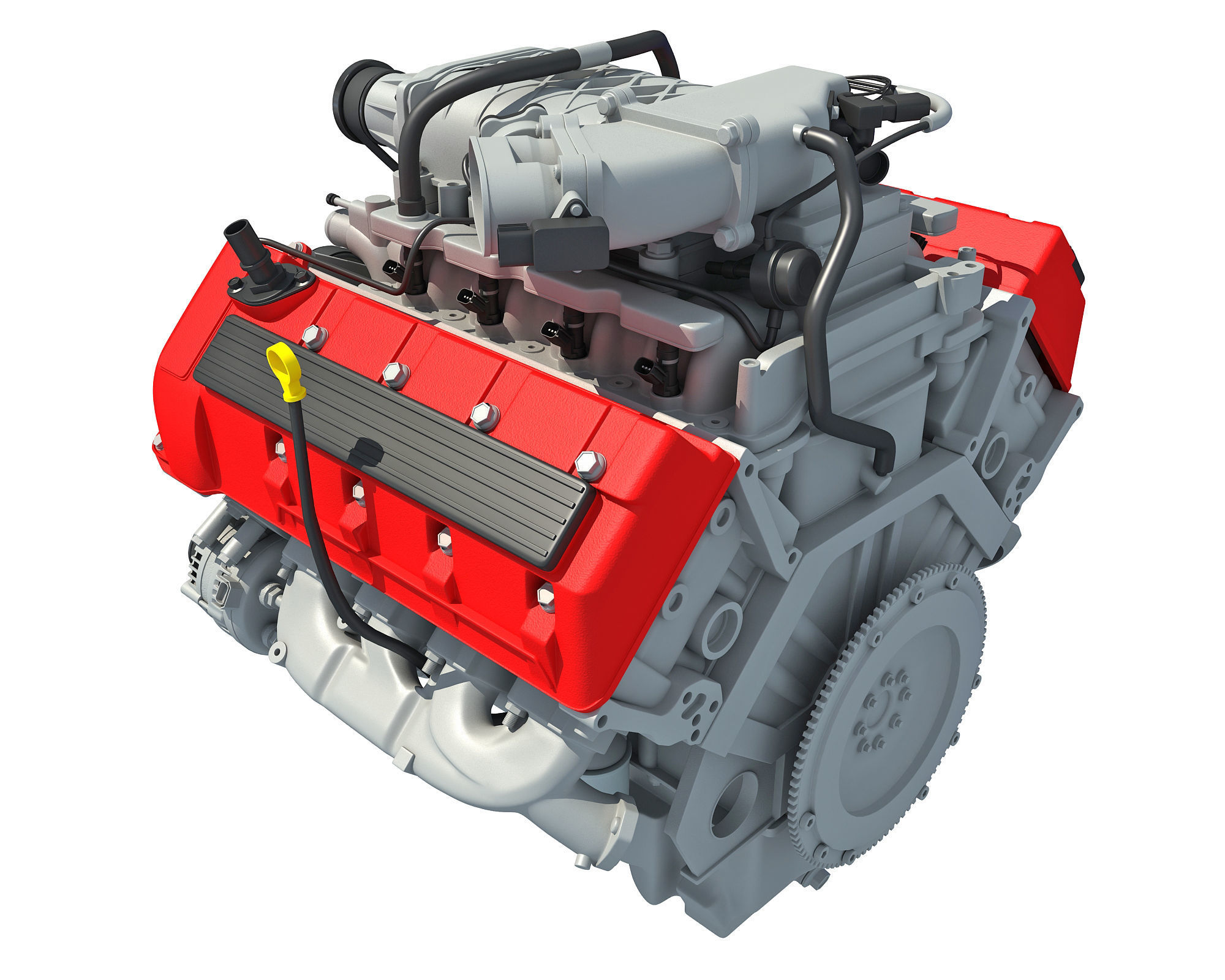 V8 Engine 3D model_9