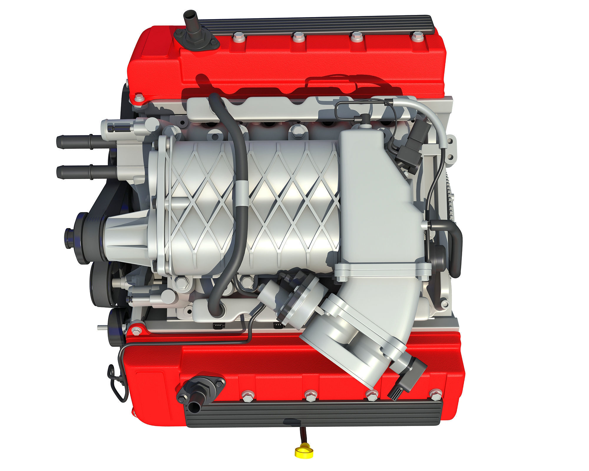 V8 Engine 3D model_7