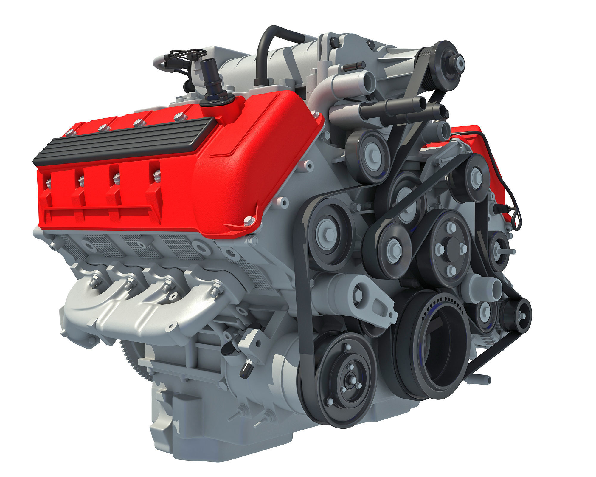 V8 Engine 3D model_2