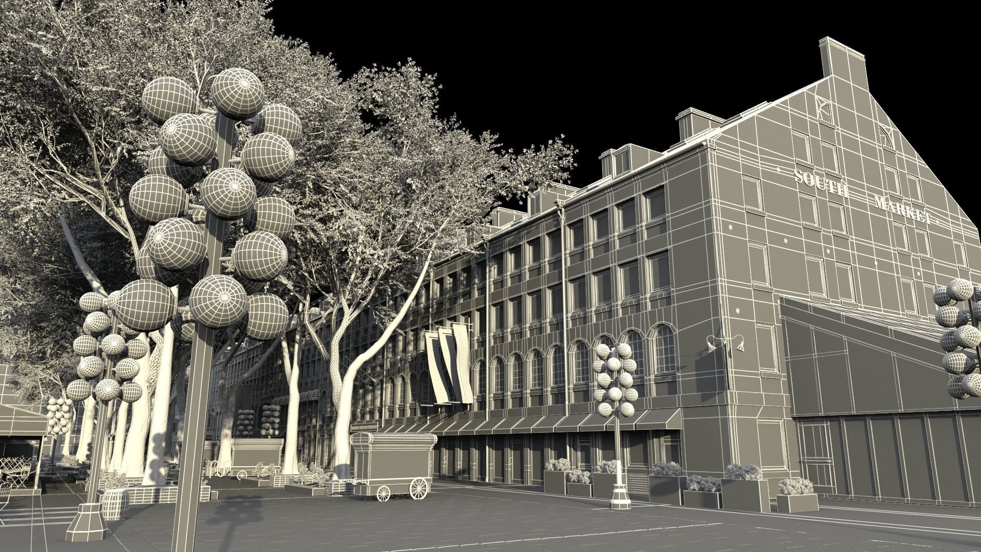 Quincy Market Boston Exterior 3D model_5