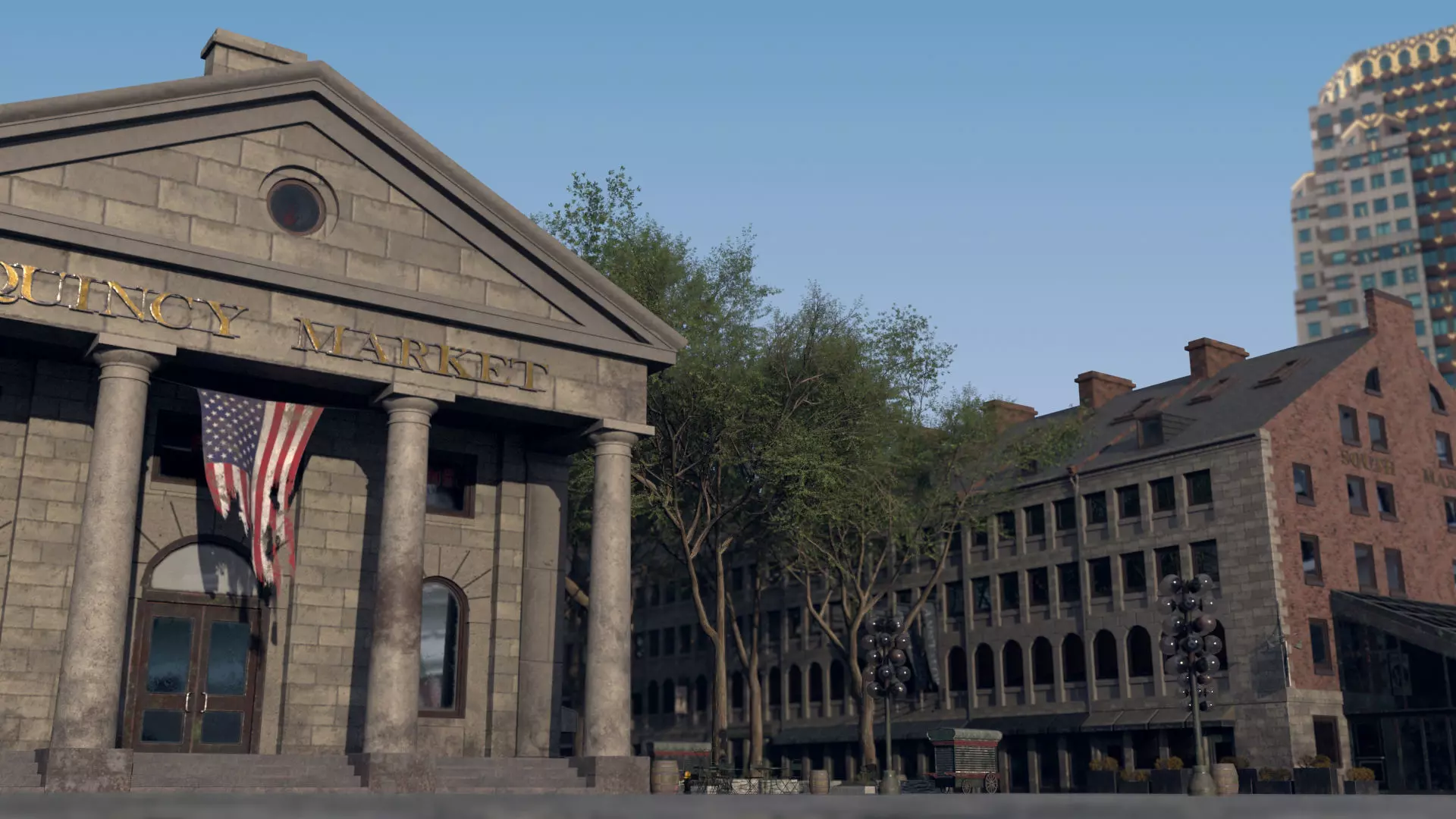 Quincy Market Boston Exterior 3D model_0