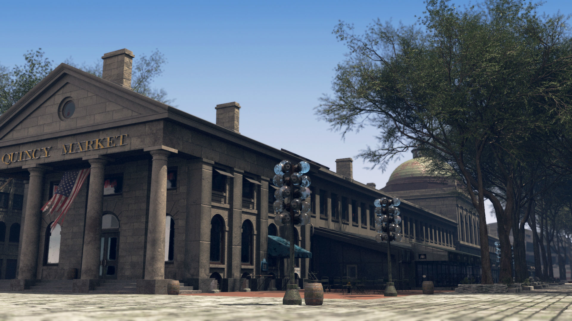 Quincy Market Boston Exterior 3D model_2