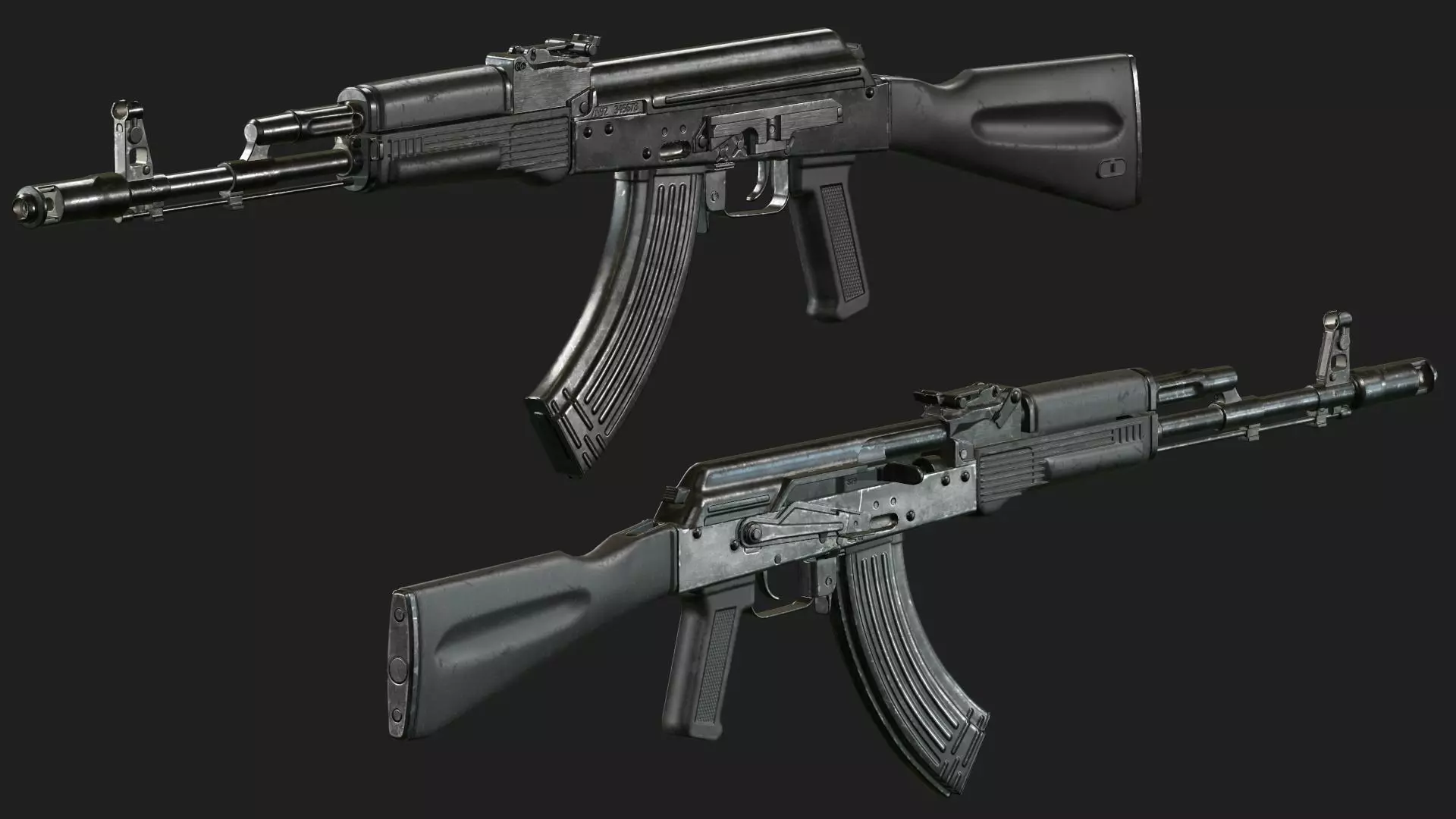 AK-103 two ak - rifles Free low-poly 3D model