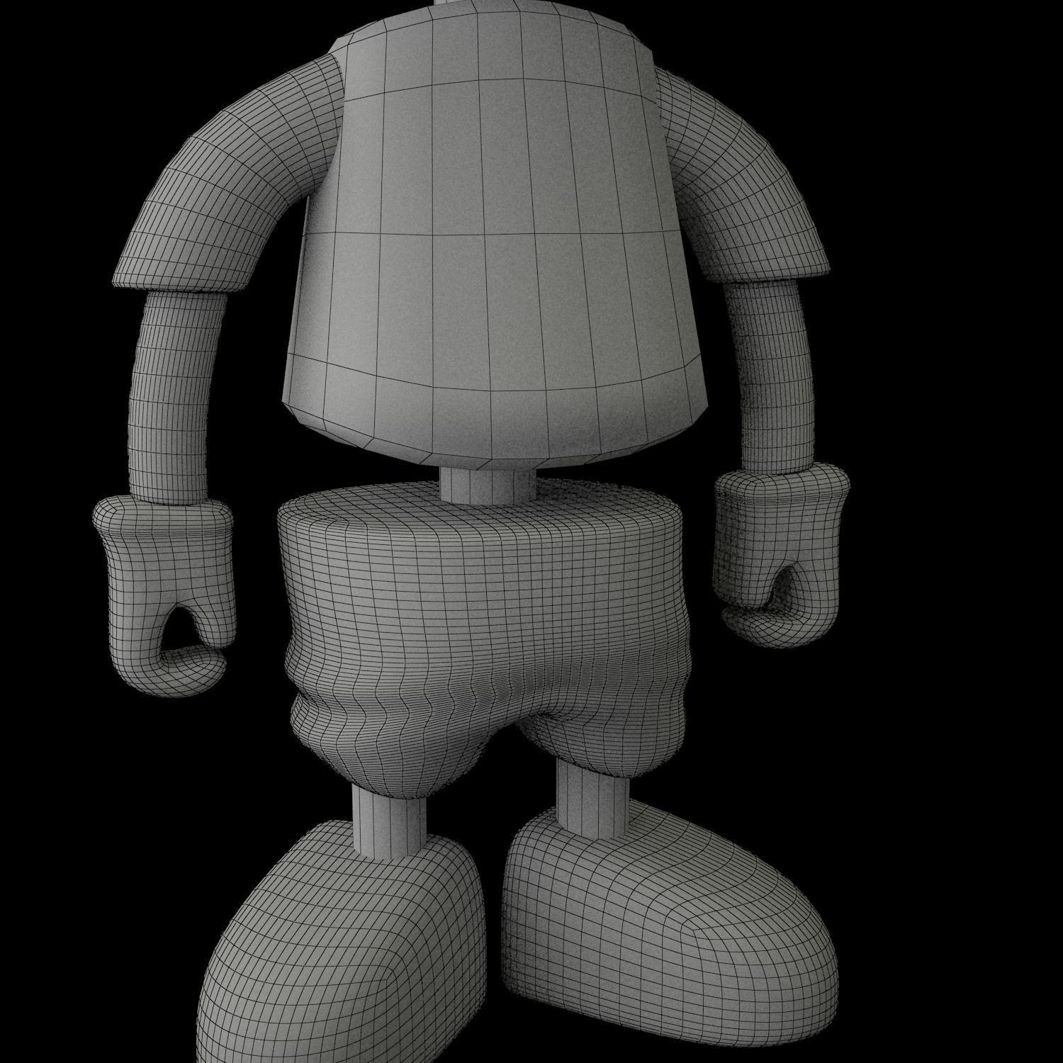 3D Character cartoon wearing headphones 3D model_9