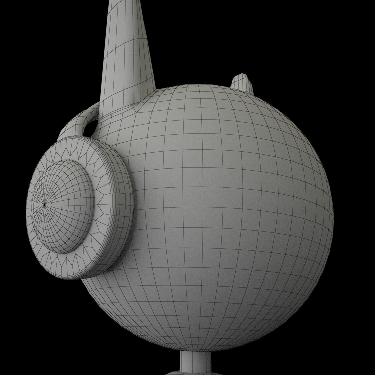 3D Character cartoon wearing headphones 3D model_10