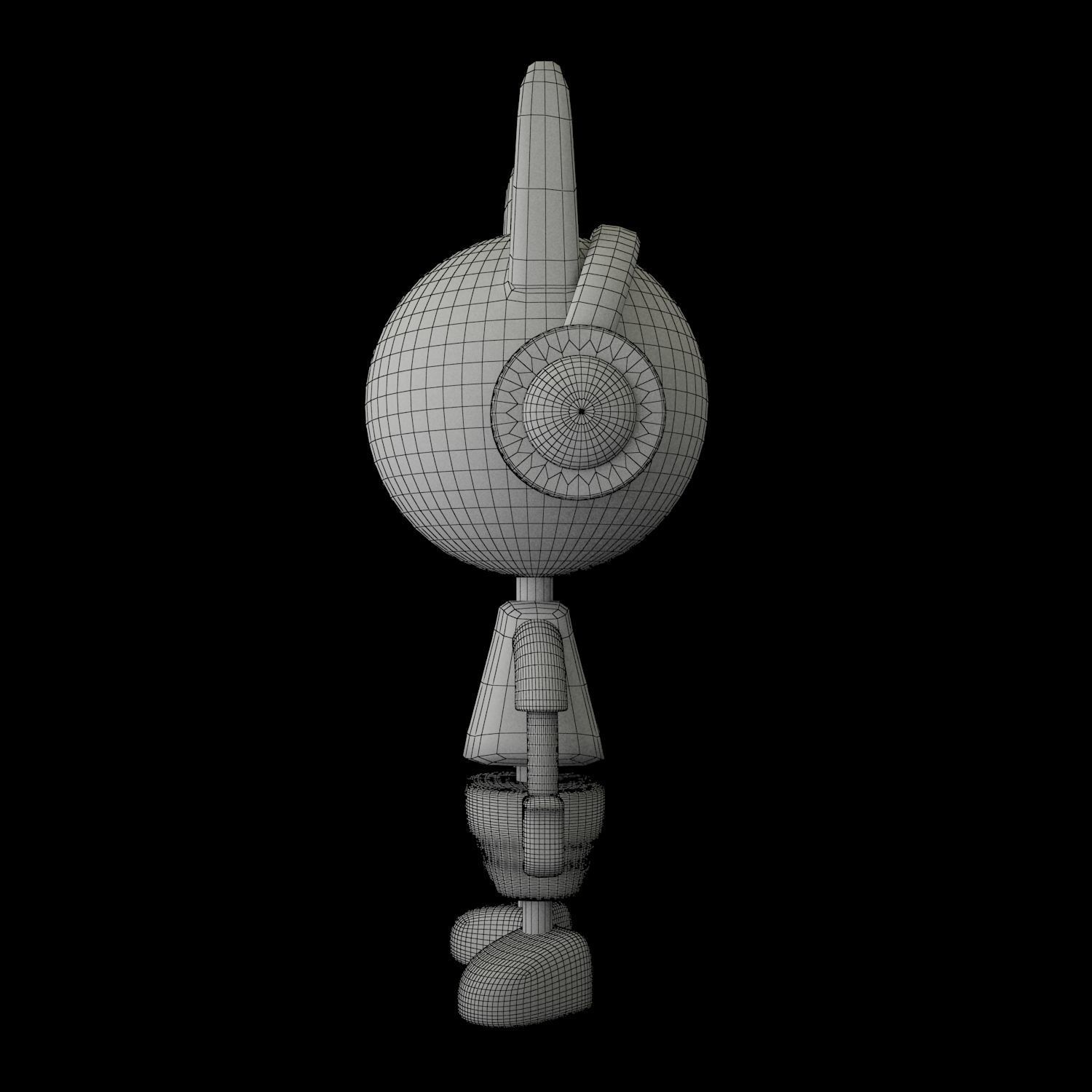 3D Character cartoon wearing headphones 3D model_1