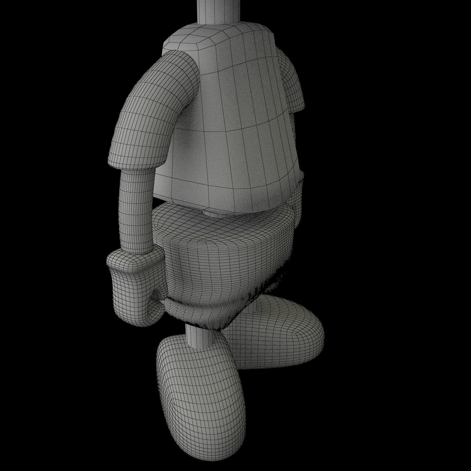 3D Character cartoon wearing headphones 3D model_8