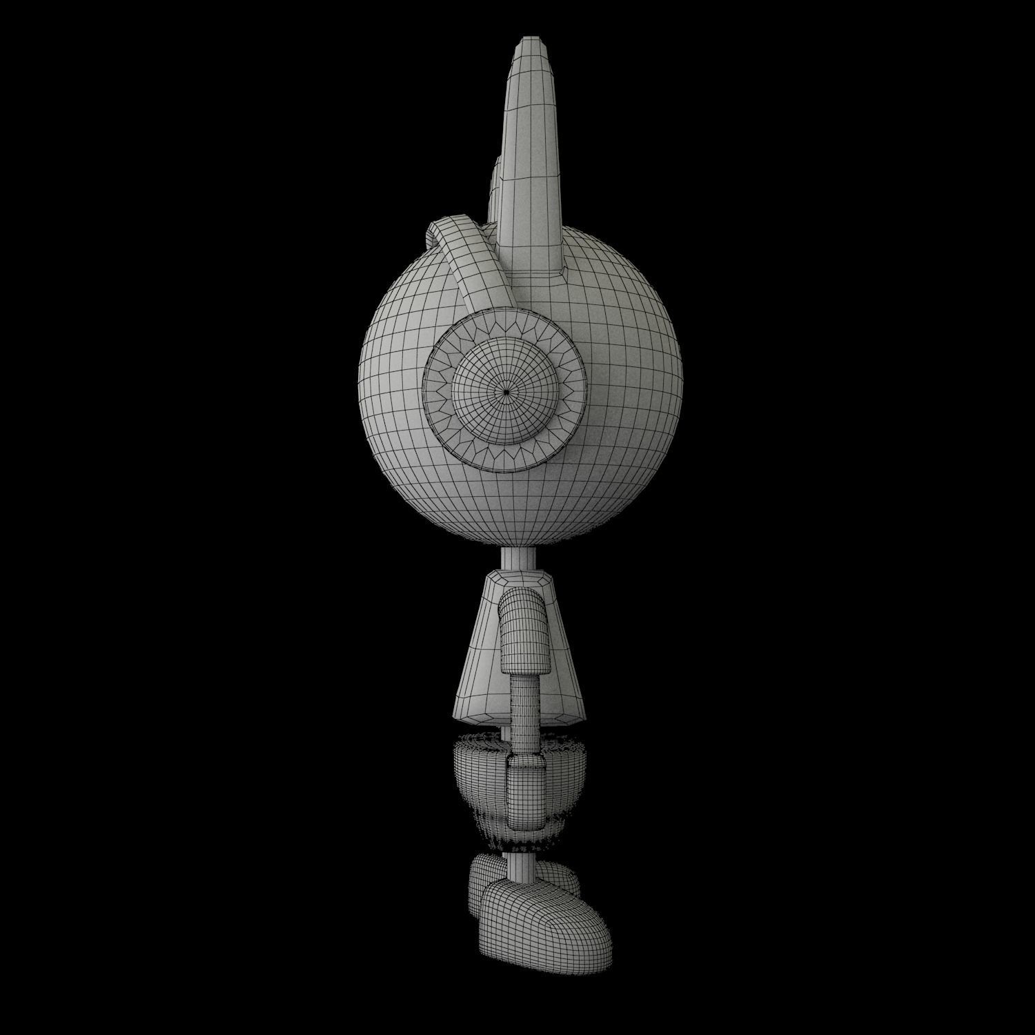 3D Character cartoon wearing headphones 3D model_6