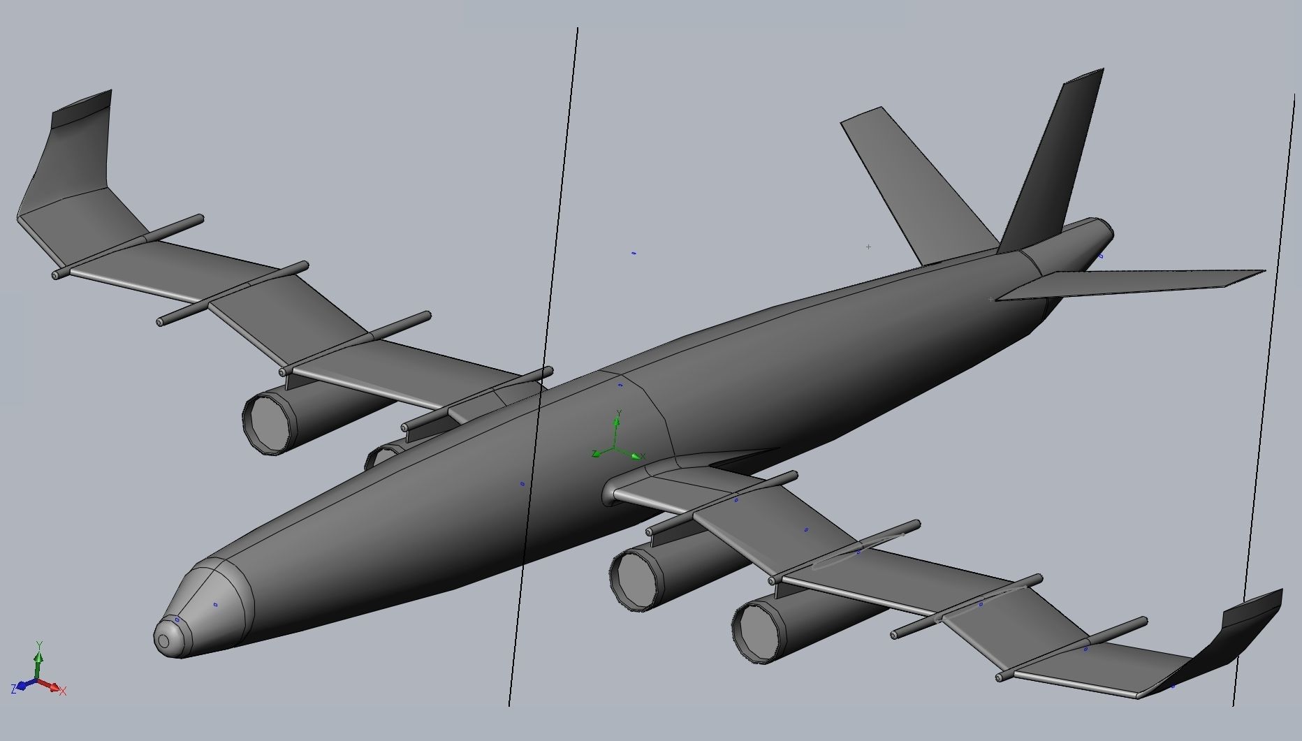 Waved Zigzag Wing Theoretical Heavy Cargo Plane  3D print model_8