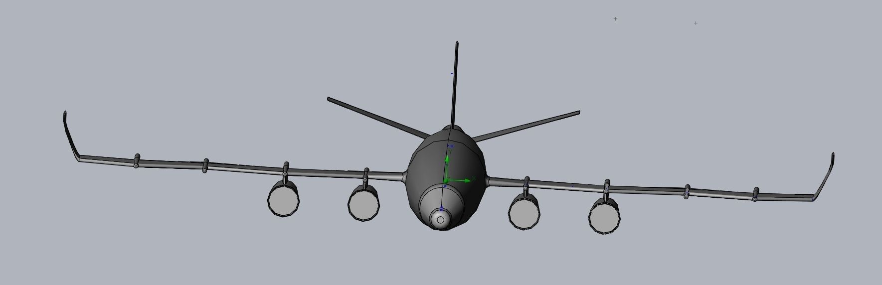 Waved Zigzag Wing Theoretical Heavy Cargo Plane  3D print model_4