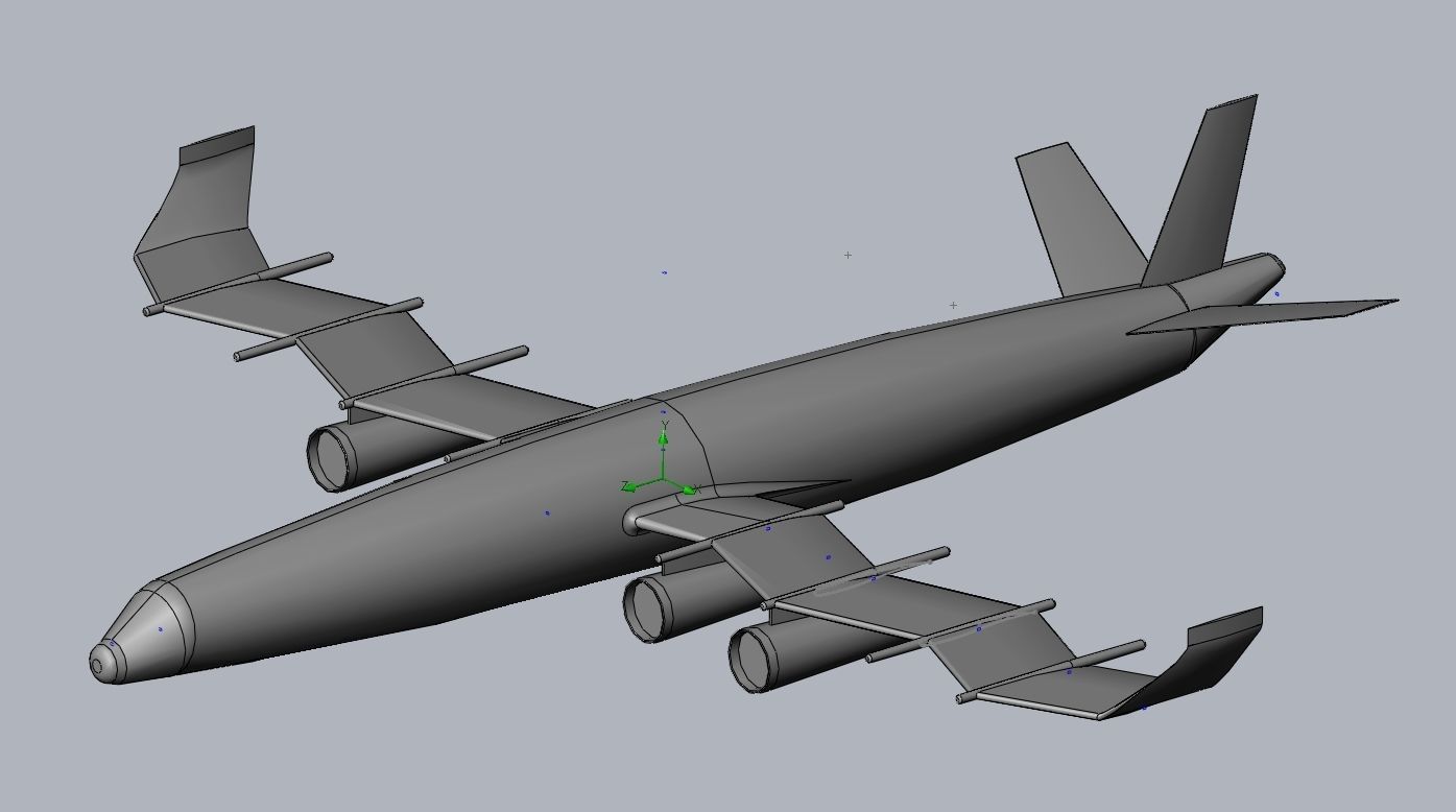 Waved Zigzag Wing Theoretical Heavy Cargo Plane  3D print model_6
