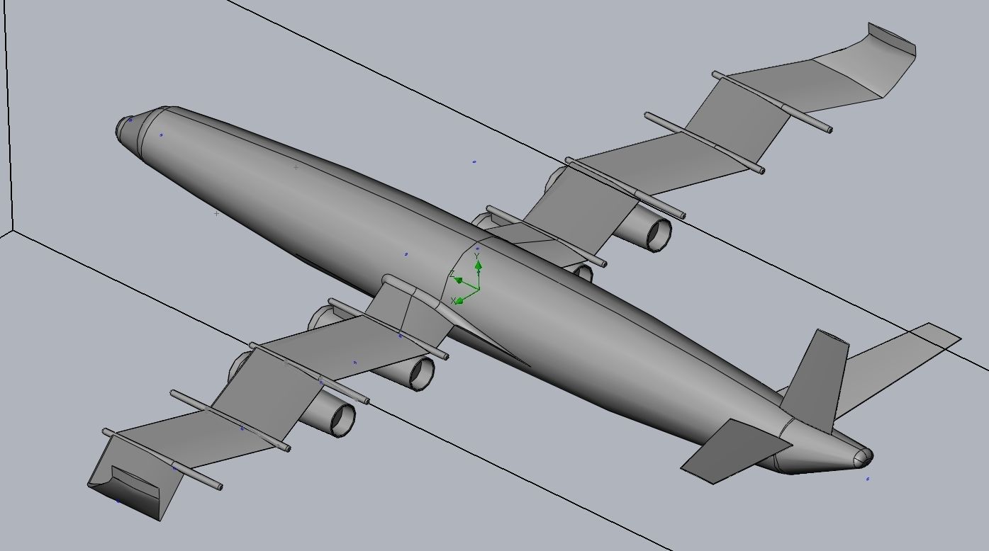 Waved Zigzag Wing Theoretical Heavy Cargo Plane  3D print model_7