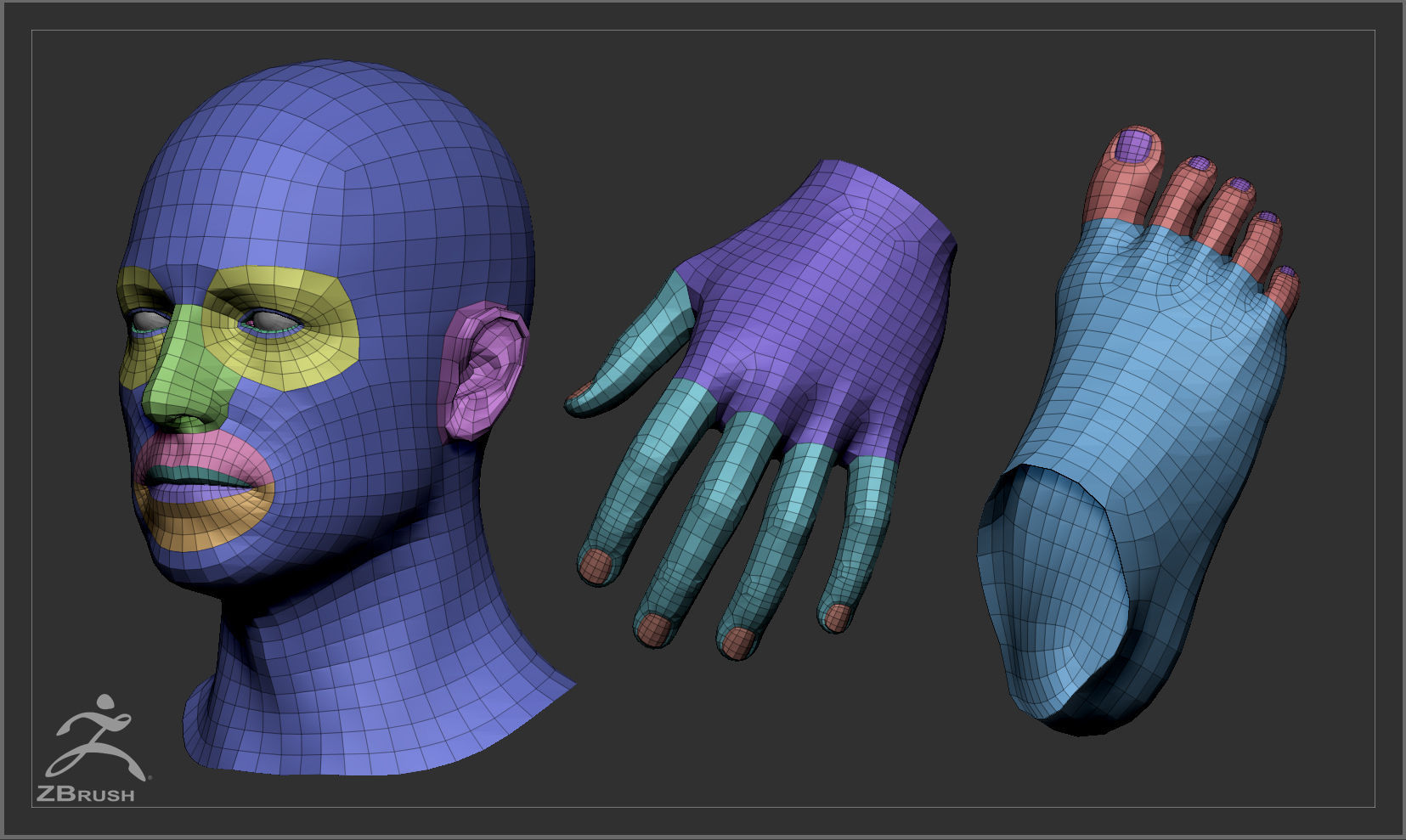 Average Caucasian Male Body Low-poly 3D model_59