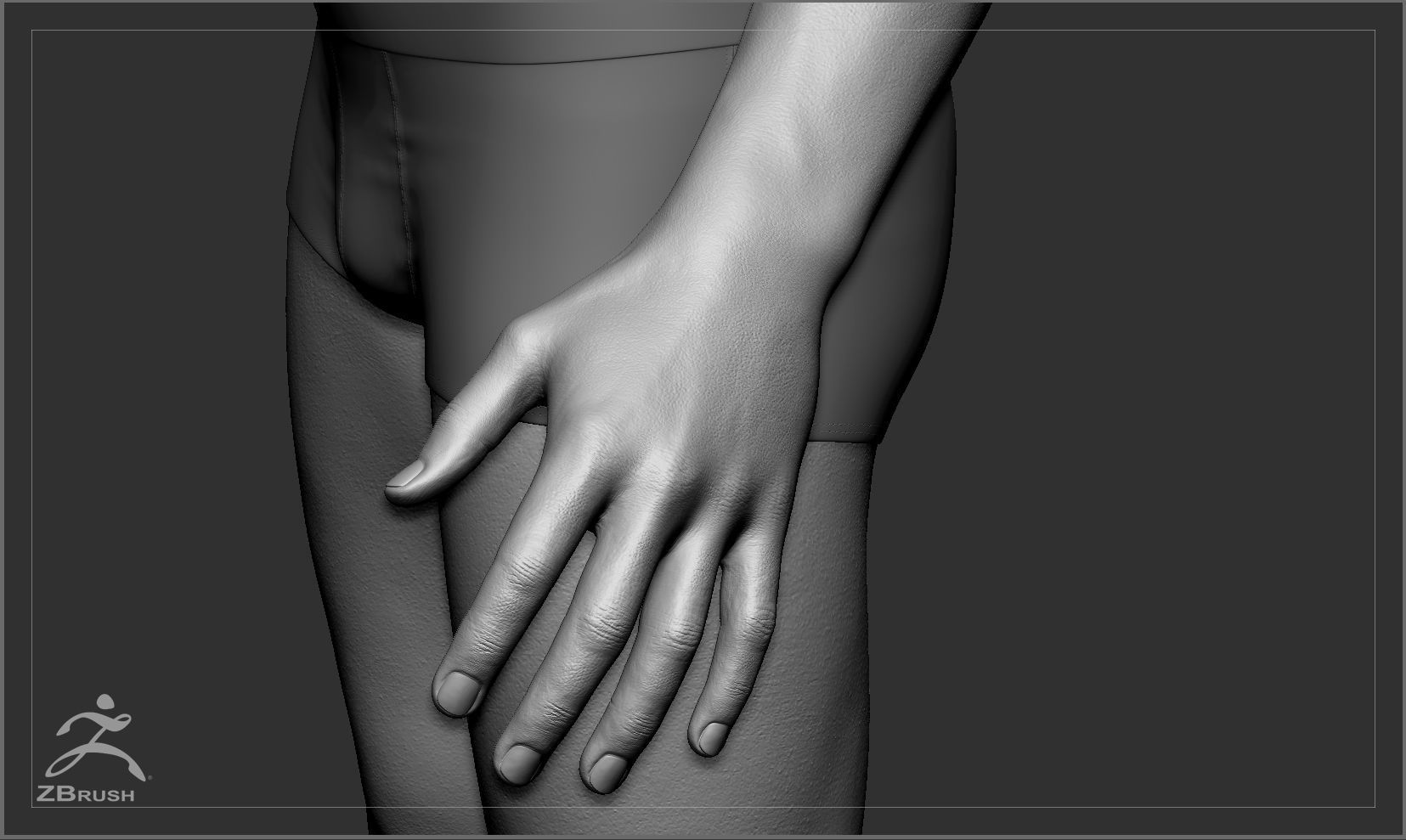 Average Caucasian Male Body Low-poly 3D model_56