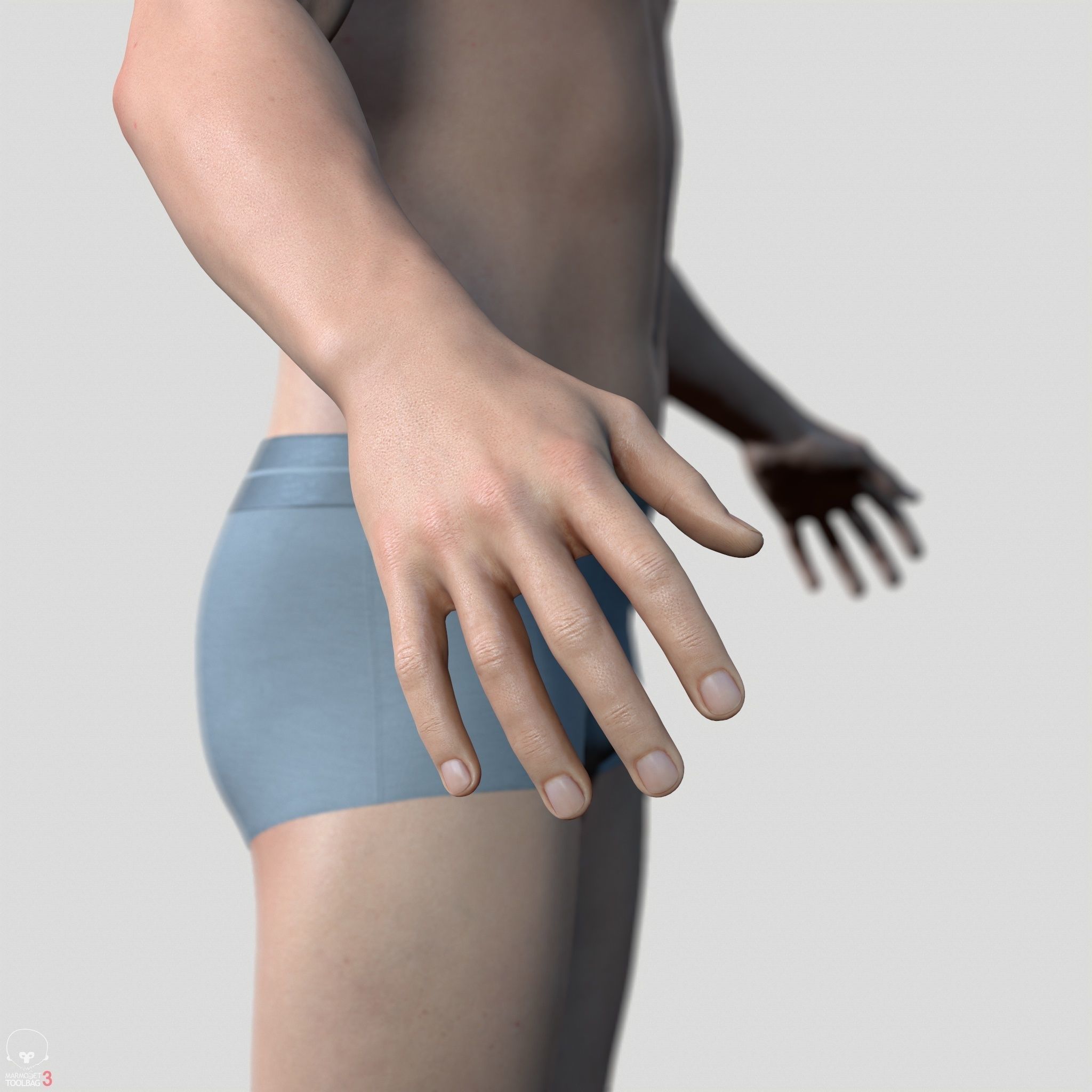 Average Caucasian Male Body Low-poly 3D model_32