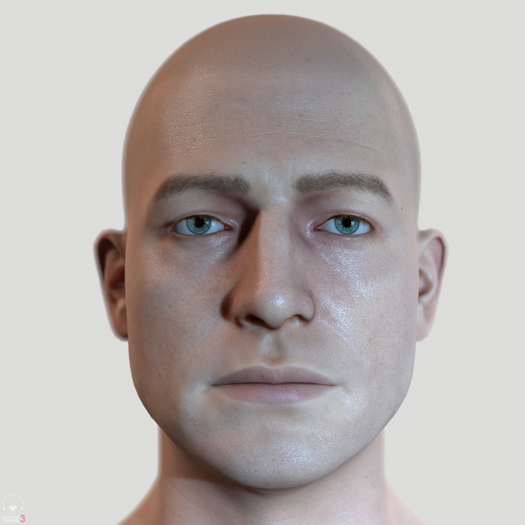 Average Caucasian Male Body Low-poly 3D model_8