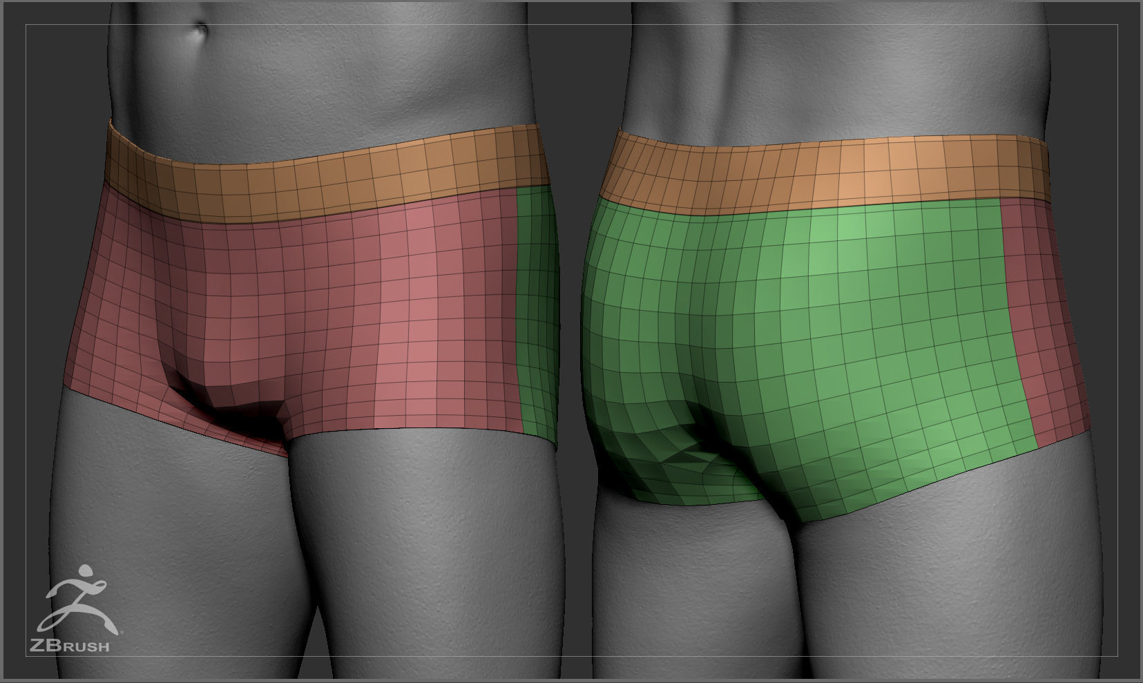 Average Caucasian Male Body Low-poly 3D model_60
