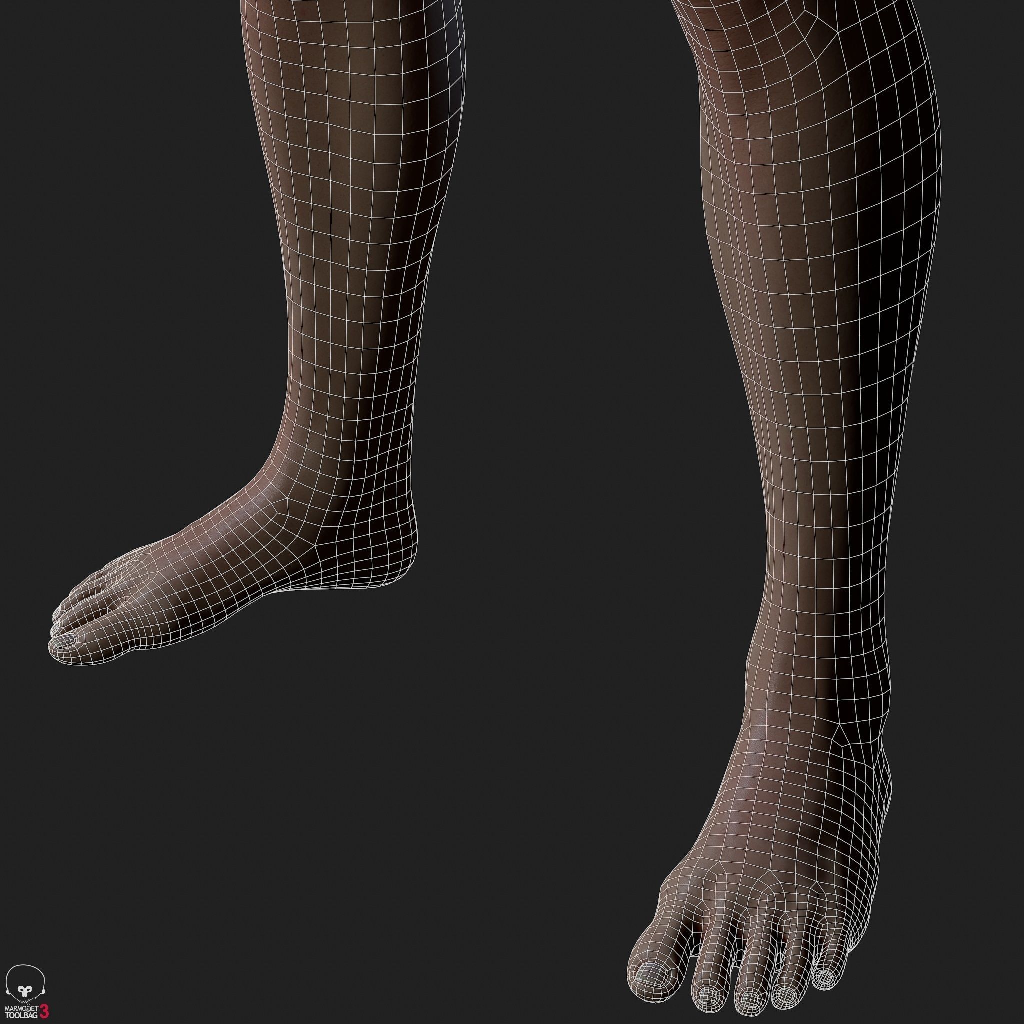 Average Caucasian Male Body Low-poly 3D model_46