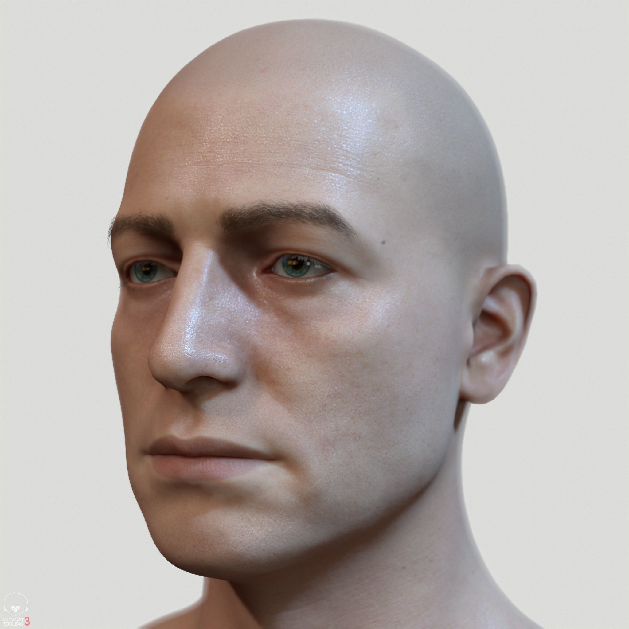 Average Caucasian Male Body Low-poly 3D model_36