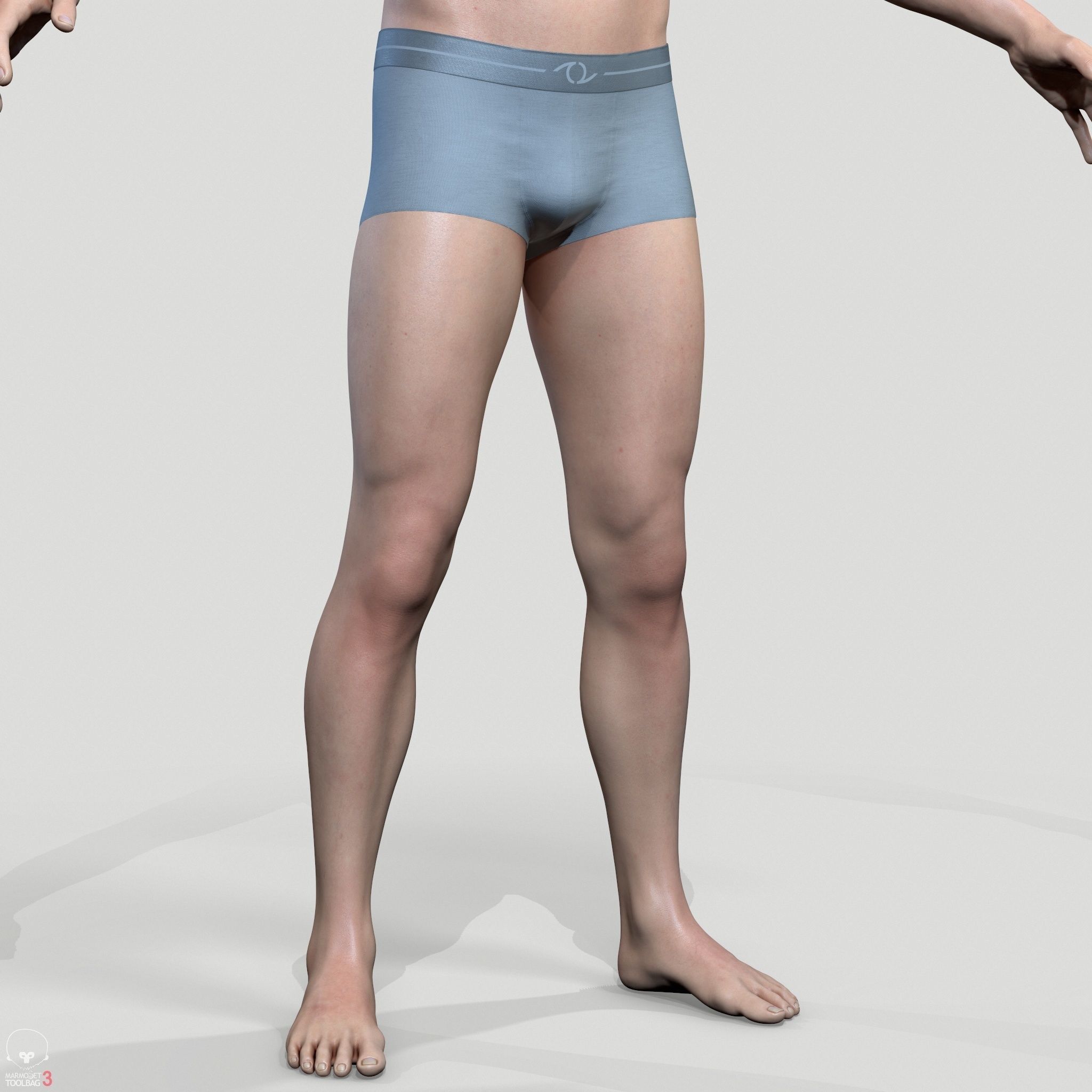 Average Caucasian Male Body Low-poly 3D model_29