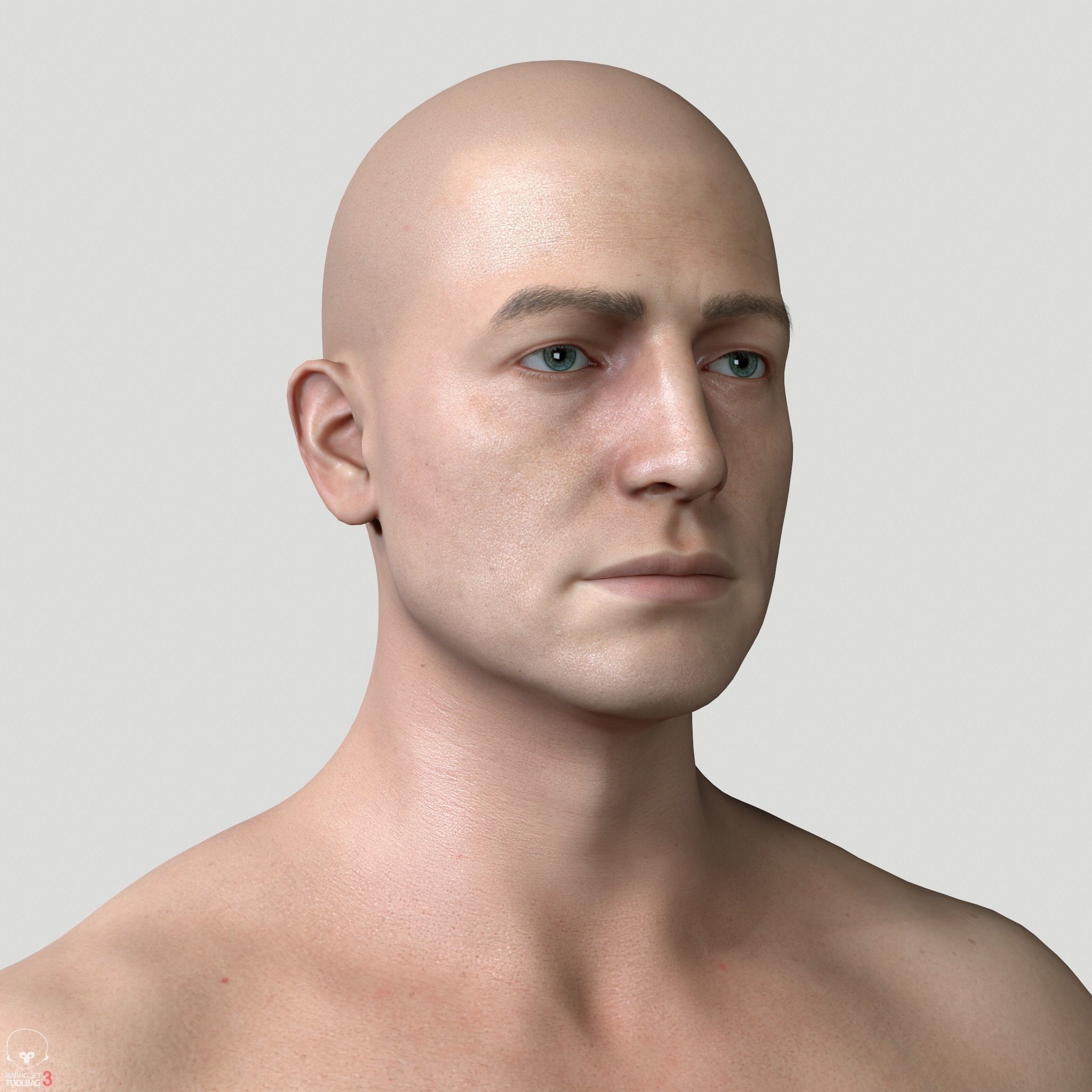 Average Caucasian Male Body Low-poly 3D model_33