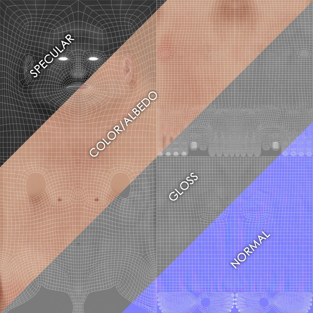 Average Caucasian Male Body Low-poly 3D model_65