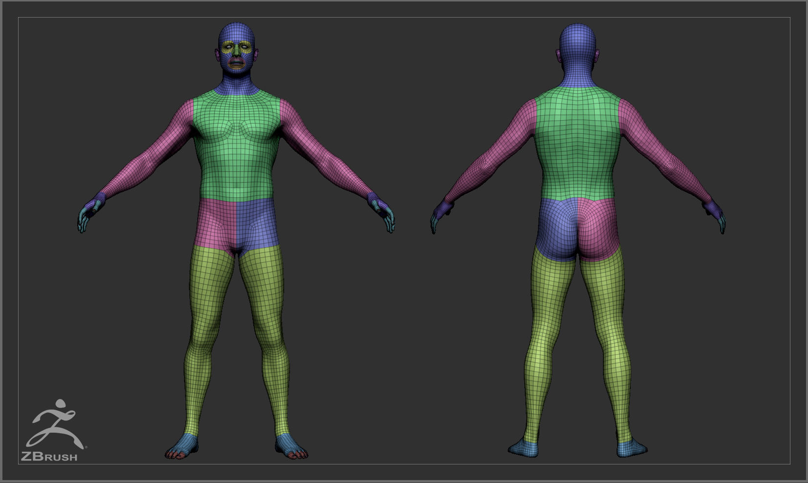 Average Caucasian Male Body Low-poly 3D model_58