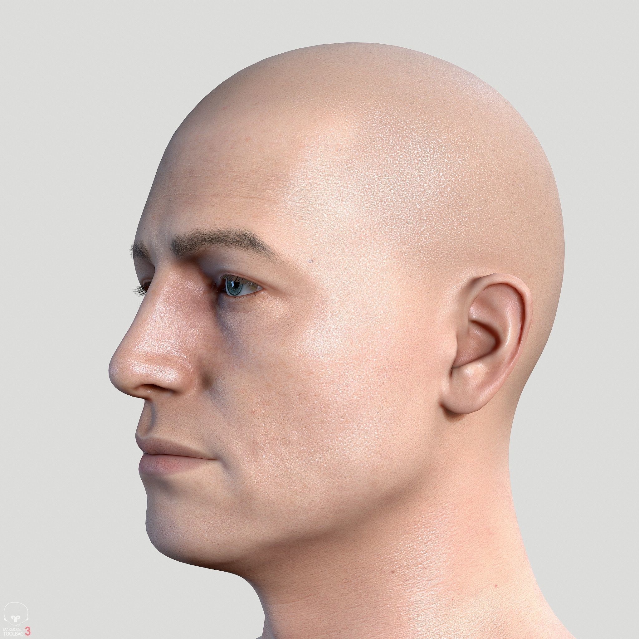 Average Caucasian Male Body Low-poly 3D model_38