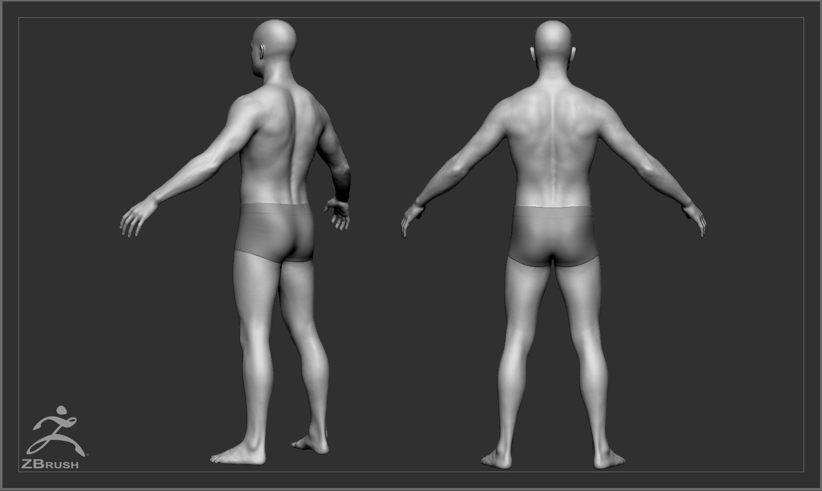 Average Caucasian Male Body Low-poly 3D model_51