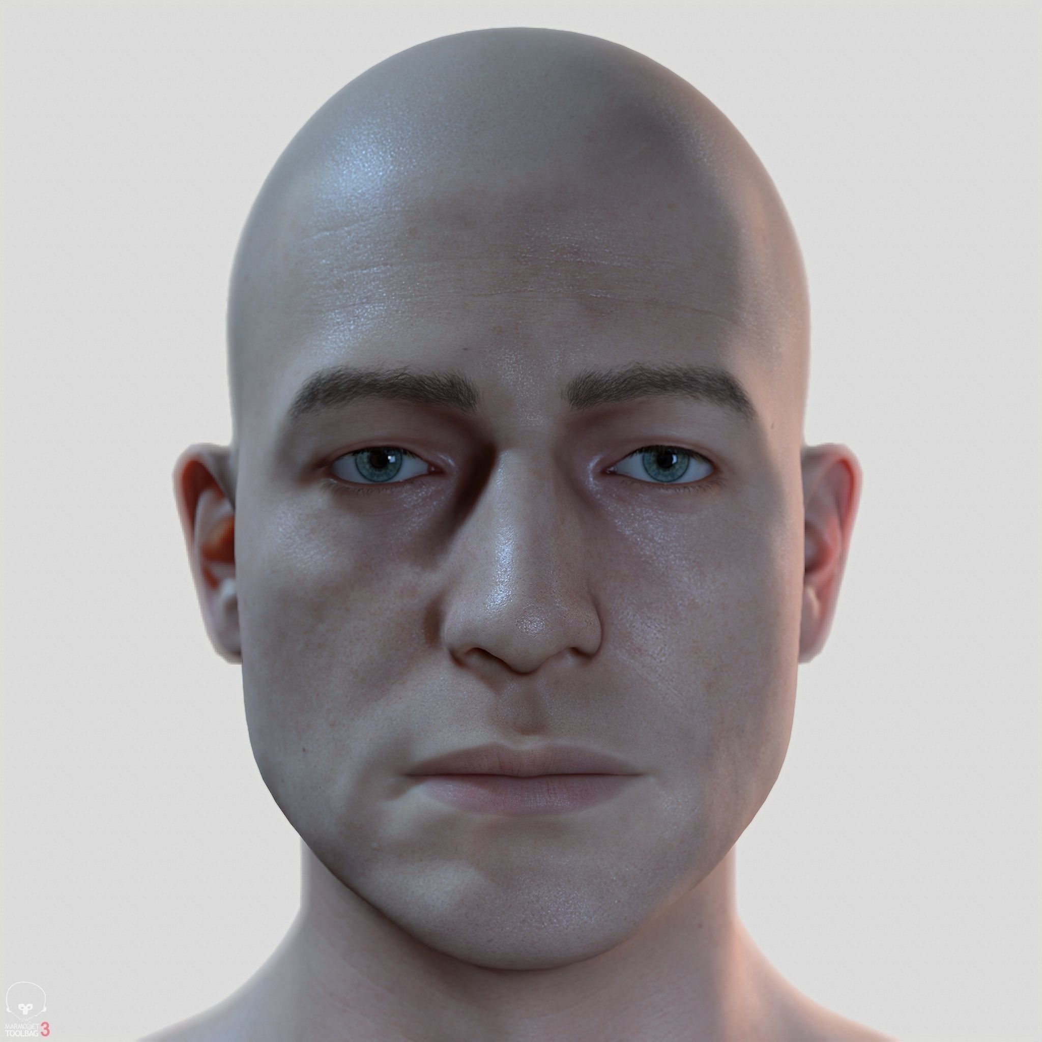 Average Caucasian Male Body Low-poly 3D model_35