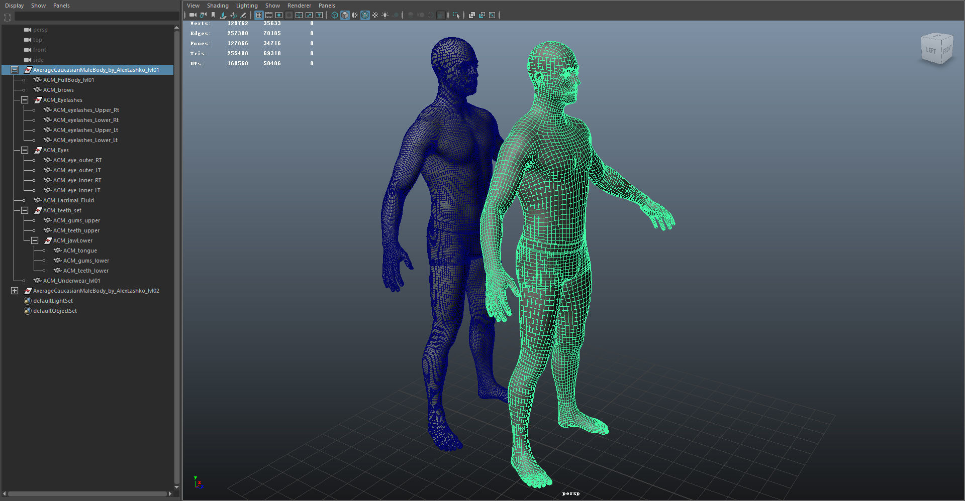 Average Caucasian Male Body Low-poly 3D model_64
