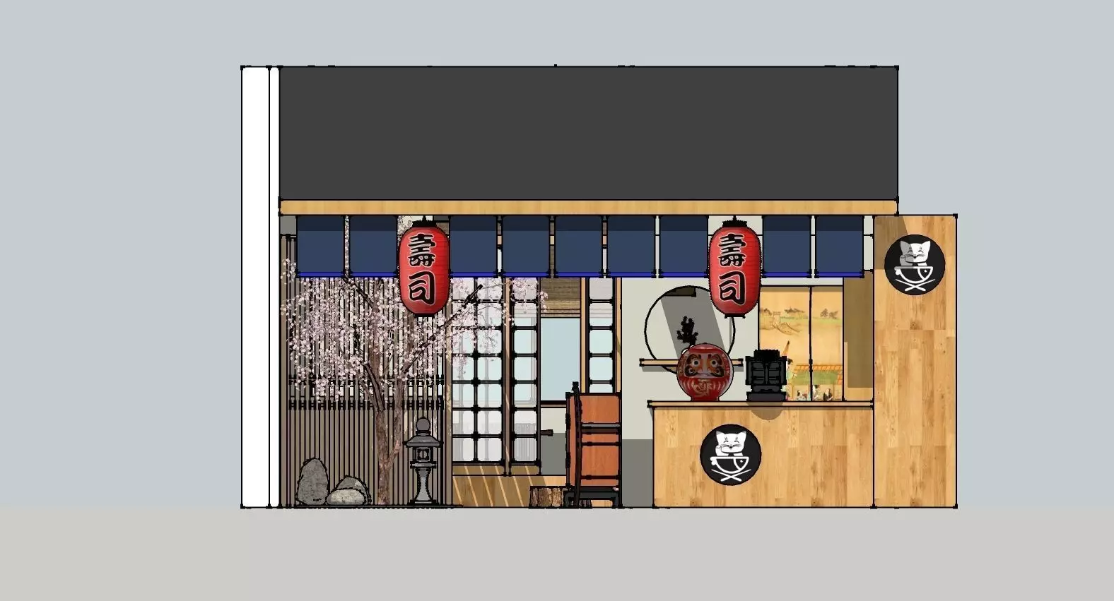 sushi shop 3D model_0